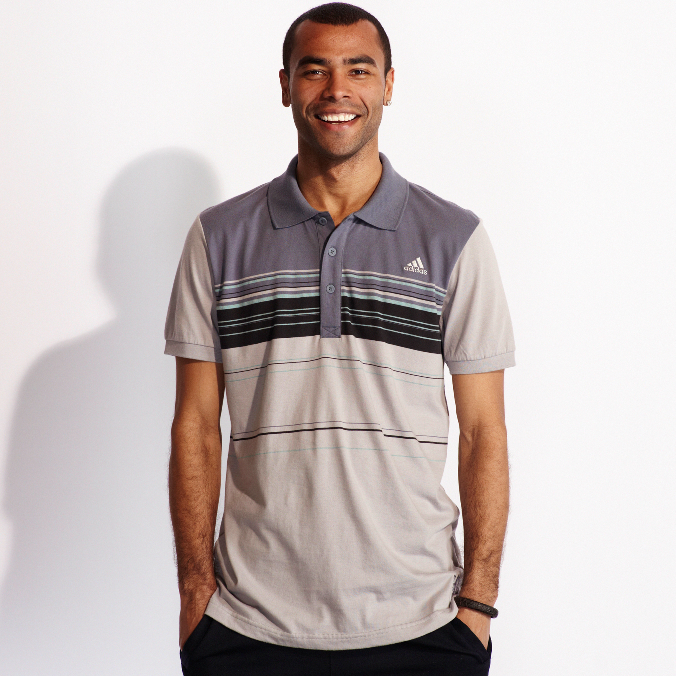 adidas Chelsea Stripe Polo Aluminum