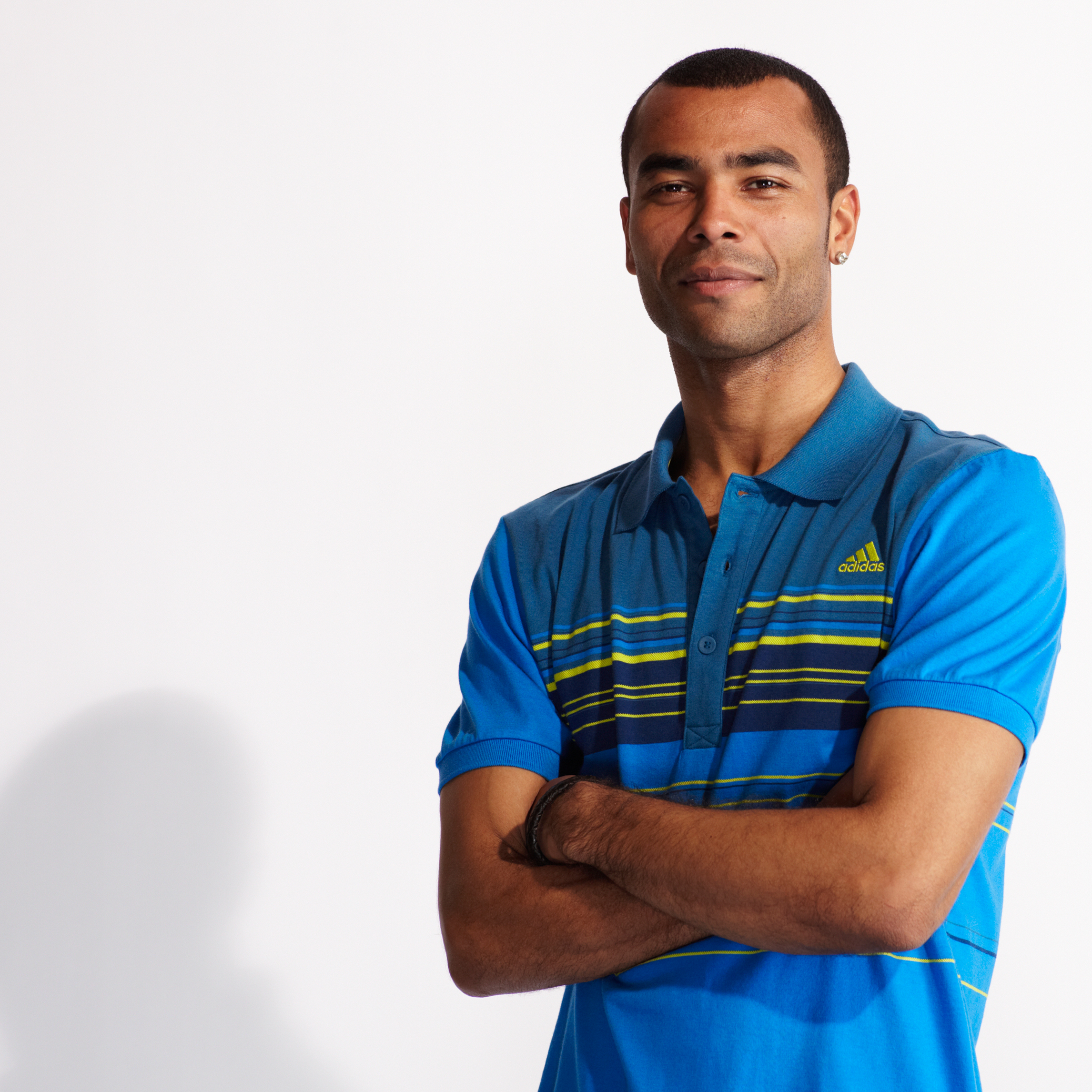 adidas Chelsea Stripe Polo - Signal Blue/Noble Teal.