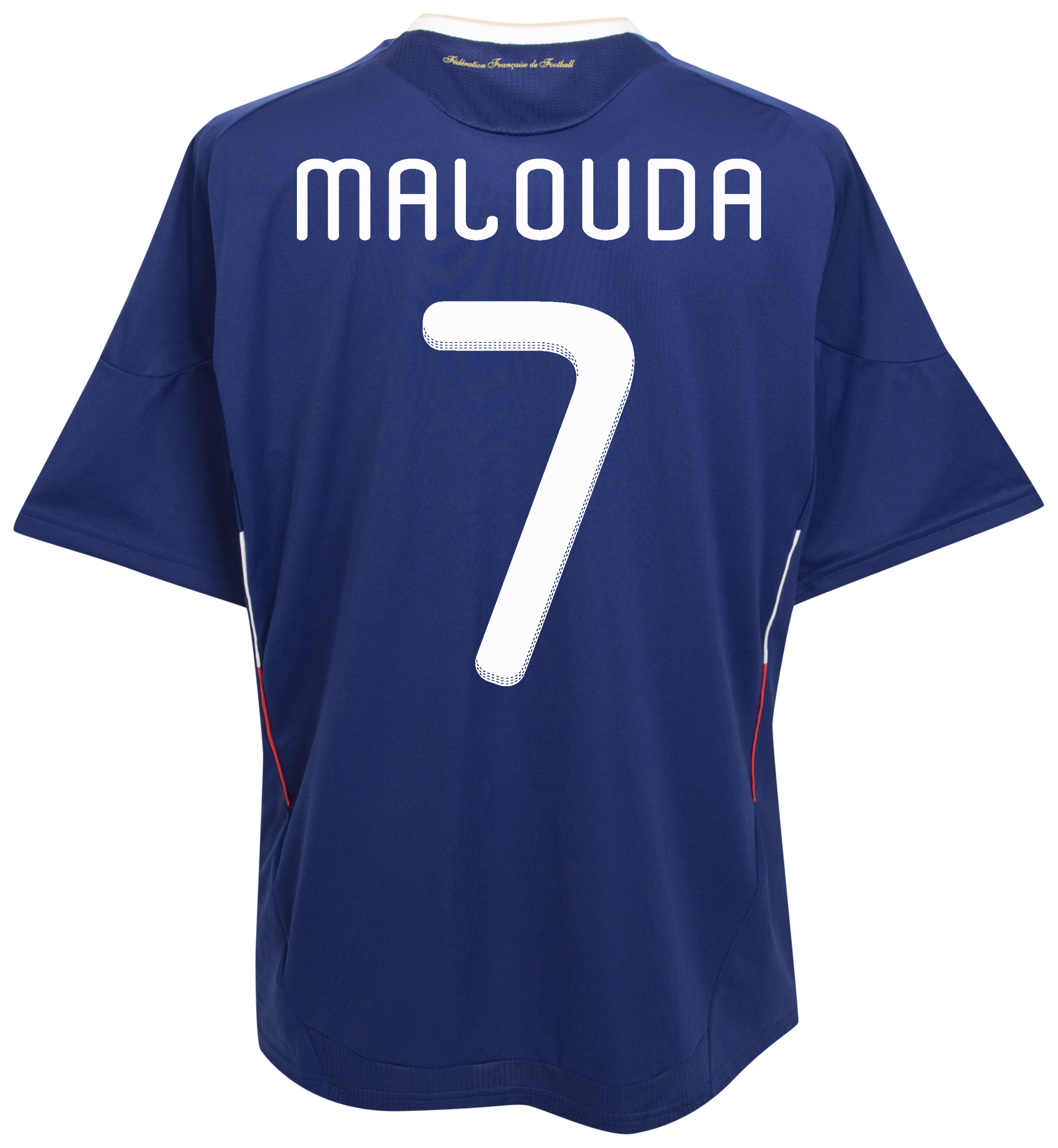 France Home Shirt 200910 with Malouda 7 printing