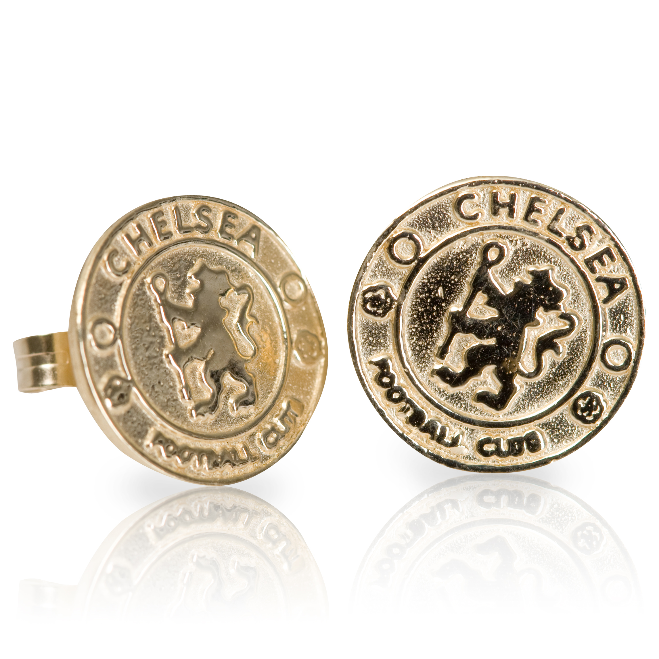 Chelsea Crest Stud Earrings 9ct Gold Pair
