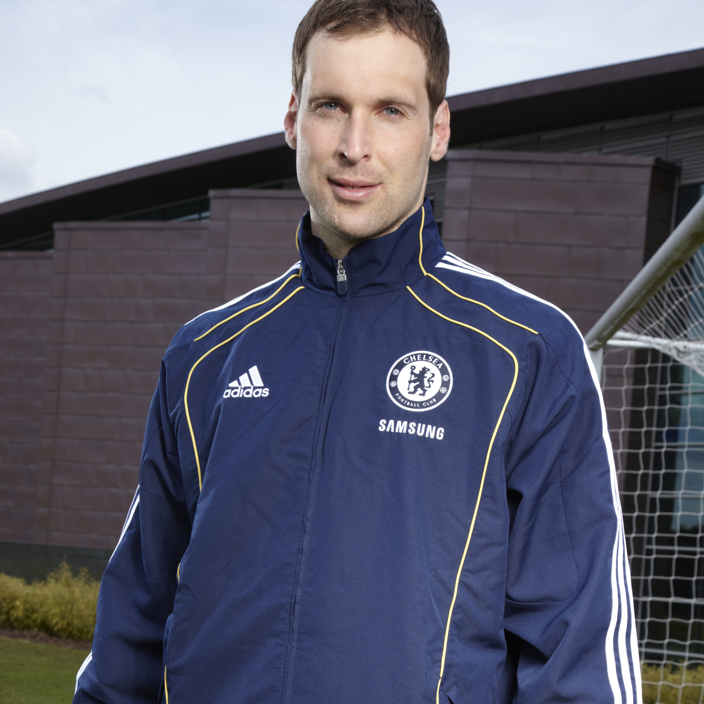 Chelsea Training Presentation Jacket Collegiate NavyLight Old Gold