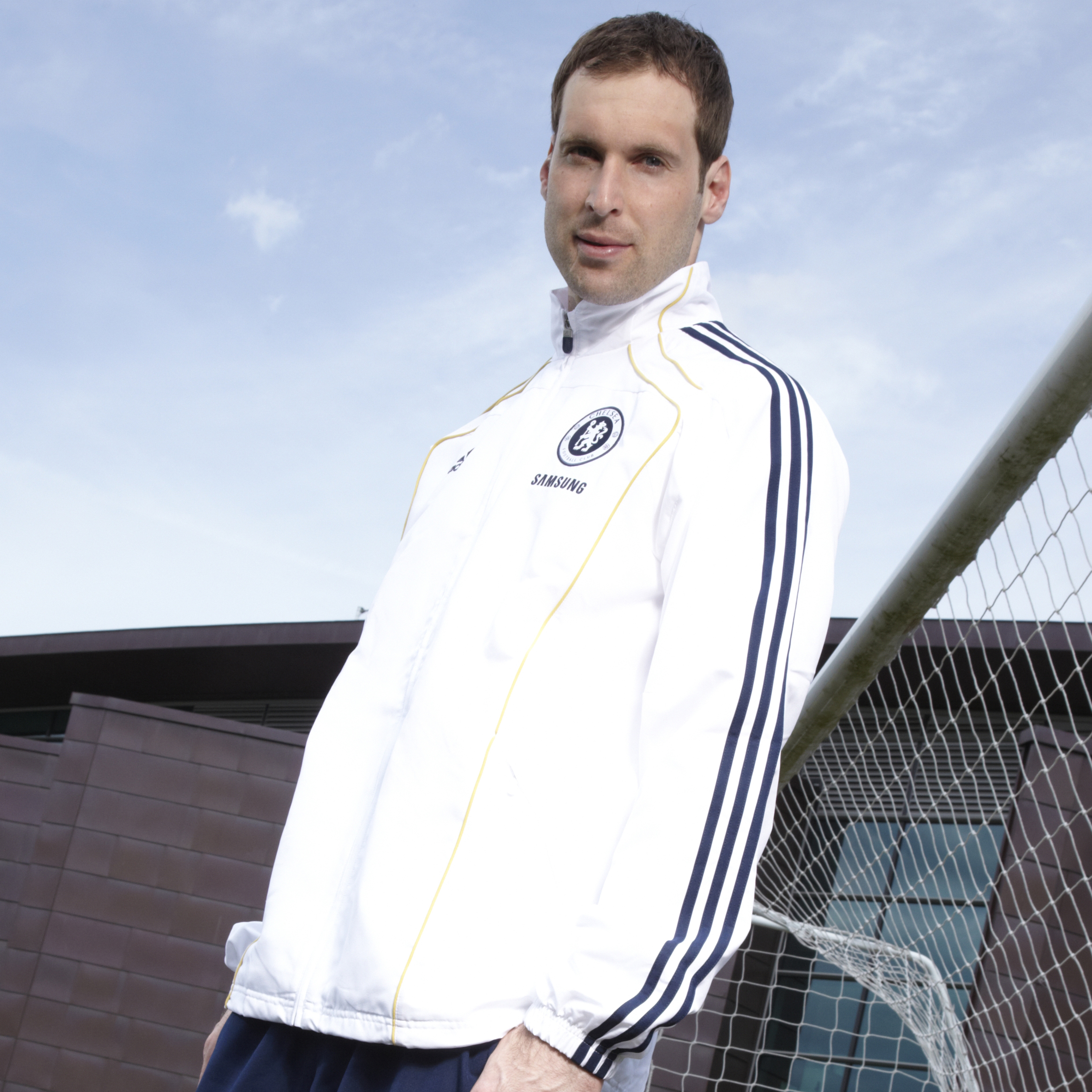 Chelsea Training Presentation Jacket WhiteLight Old Gold Kids