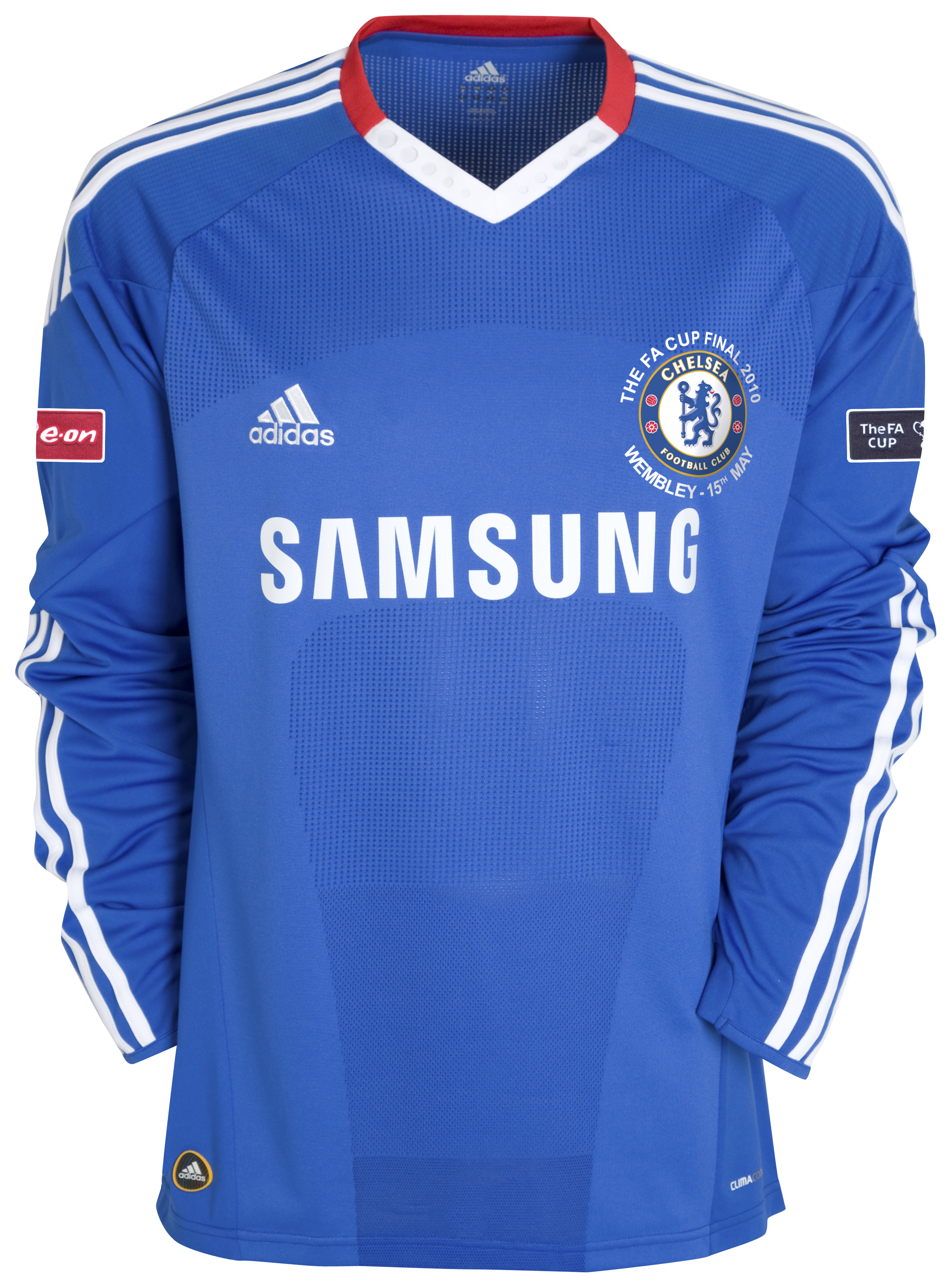 Chelsea Home Shirt 201011 With FA Cup Final Embroidery and FA Cup Badges Long Sleeve Kids