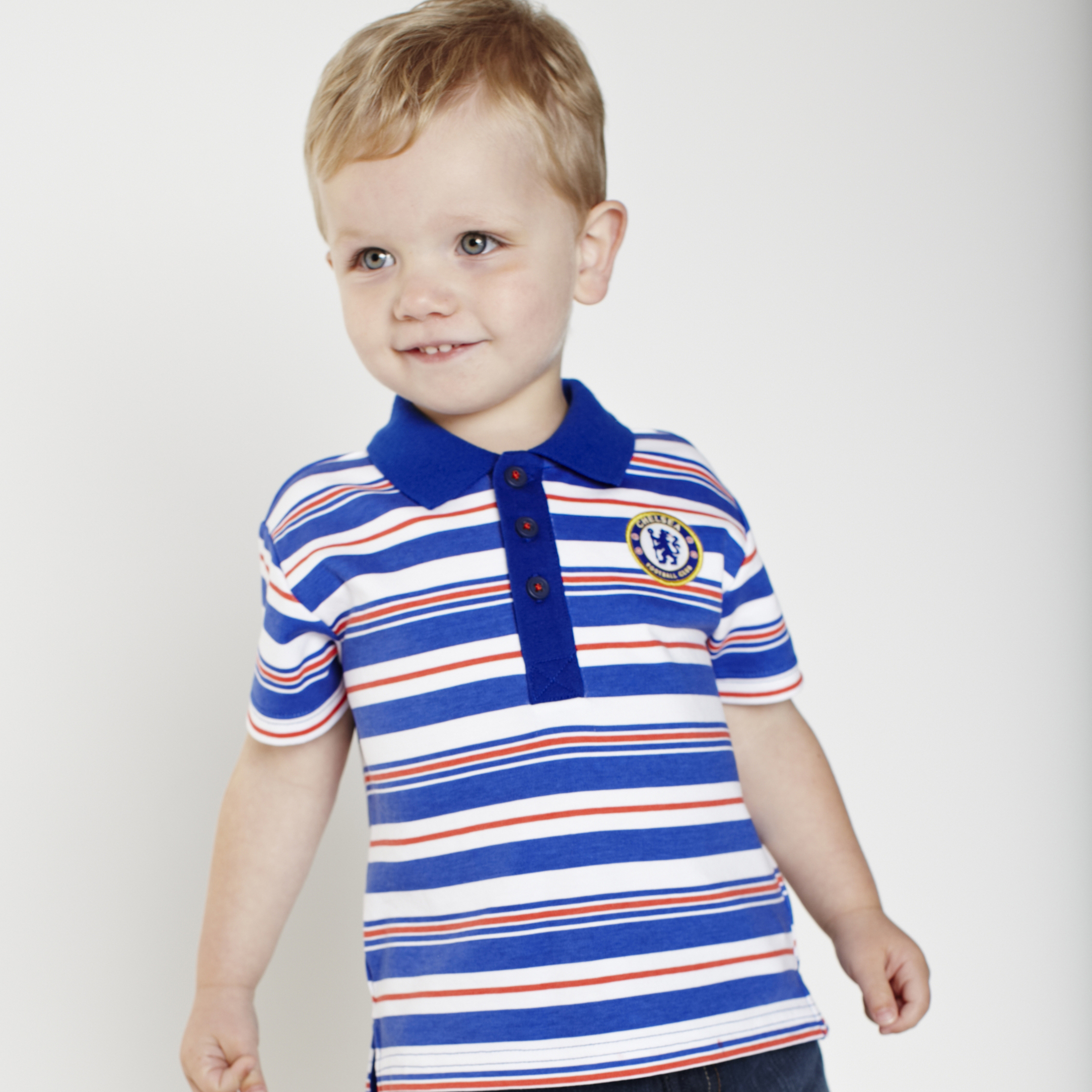 Chelsea Stripe Polo Top Reflex BlueWhite Baby