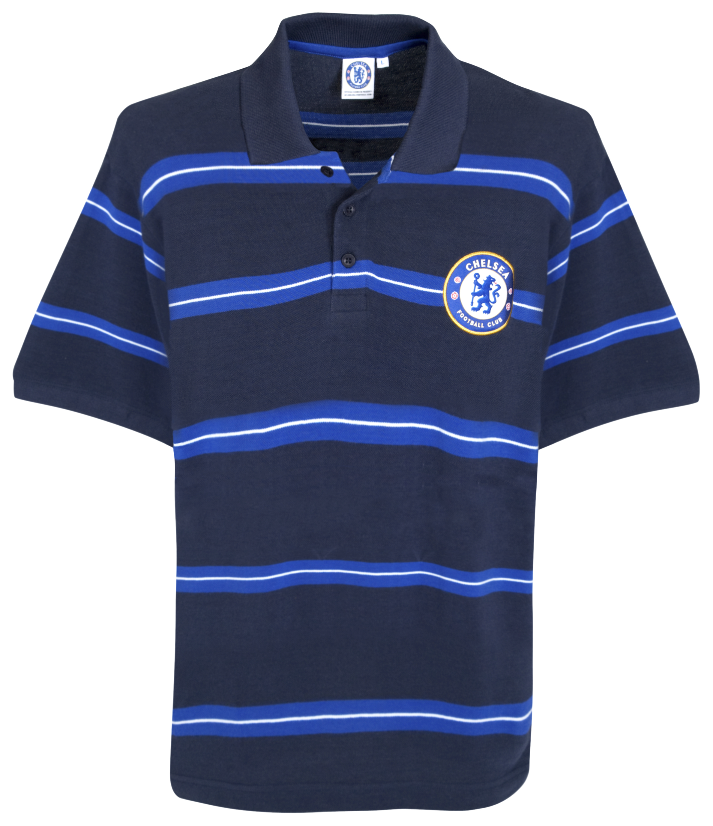Chelsea Striped Polo Top Navy