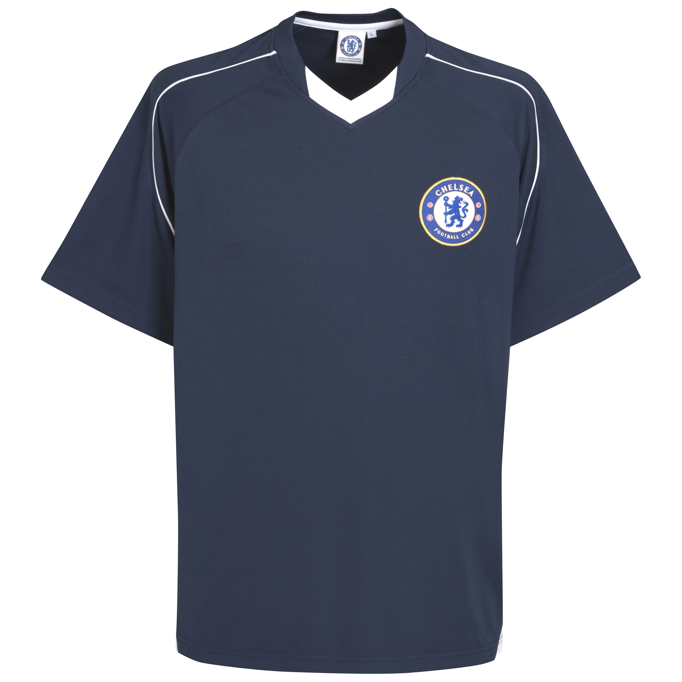 Chelsea V Neck Poly T Shirt Navy