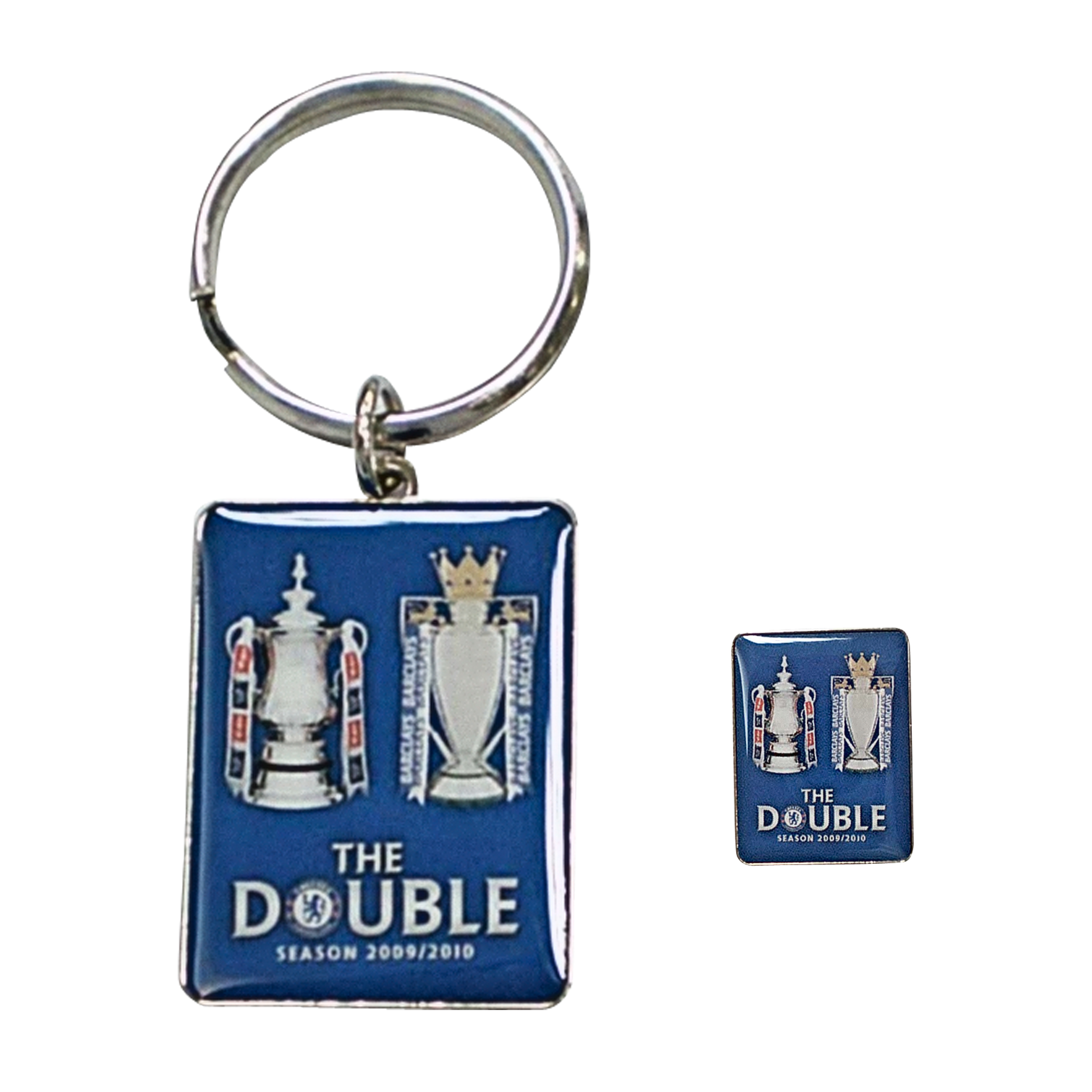 Chelsea Double Winners 200910 Keyring And Badge Set