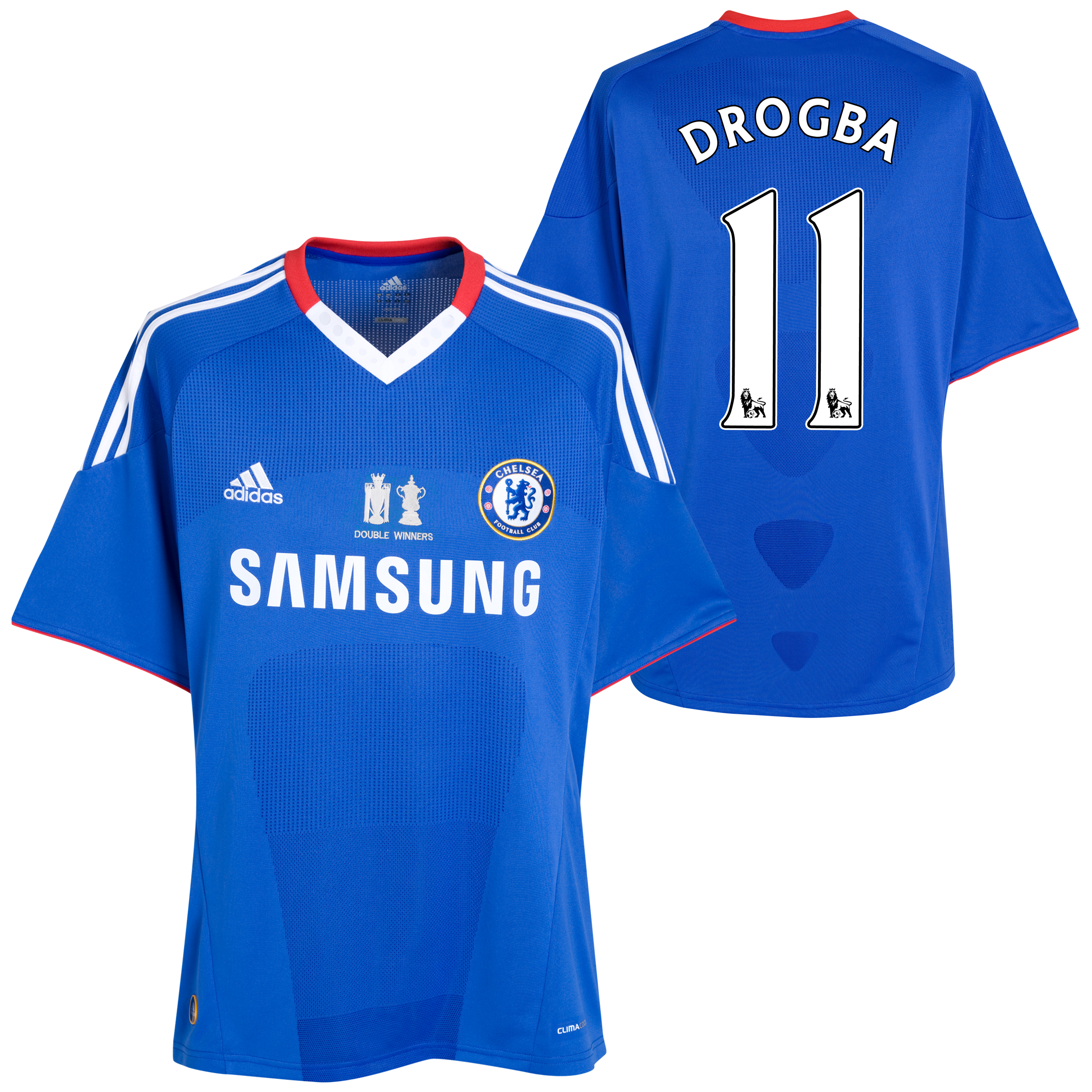 Chelsea Home Shirt 201011 including Double Winners Embroidery with Drogba 11 printing Kids