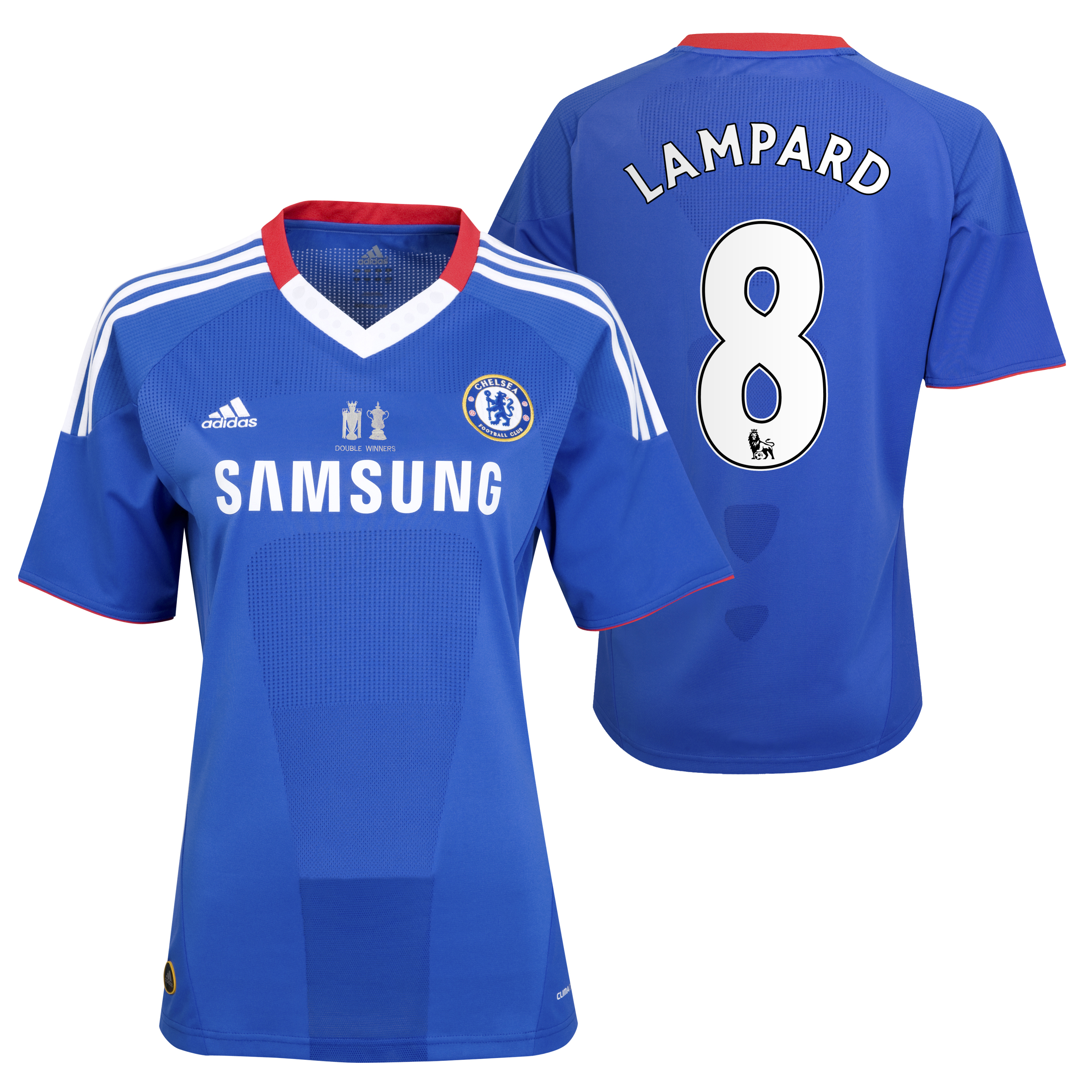 Chelsea Home Shirt 201011 including Double Winners Embroidery with Lampard 8 printing Womens