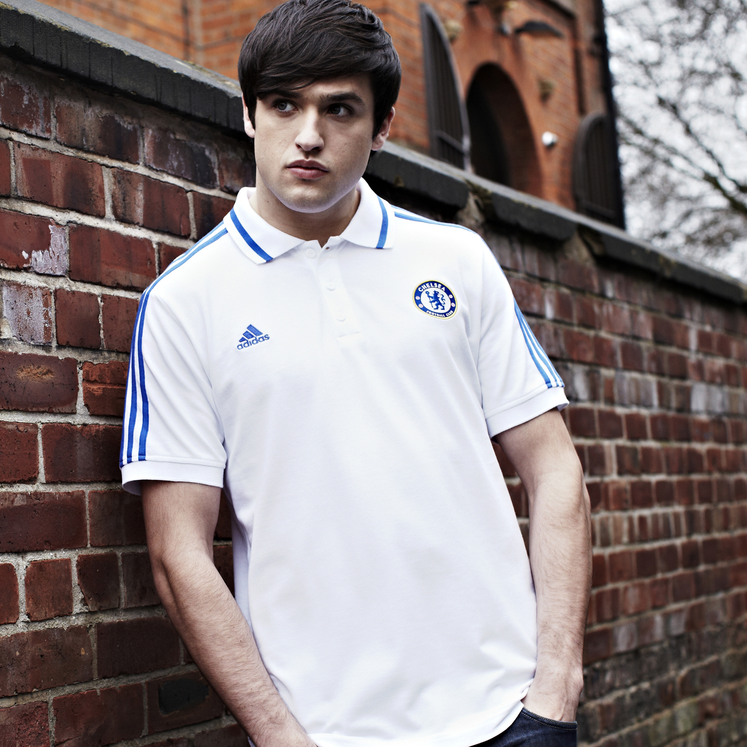 adidas Chelsea Core Polo Shirt WhiteReflex Blue