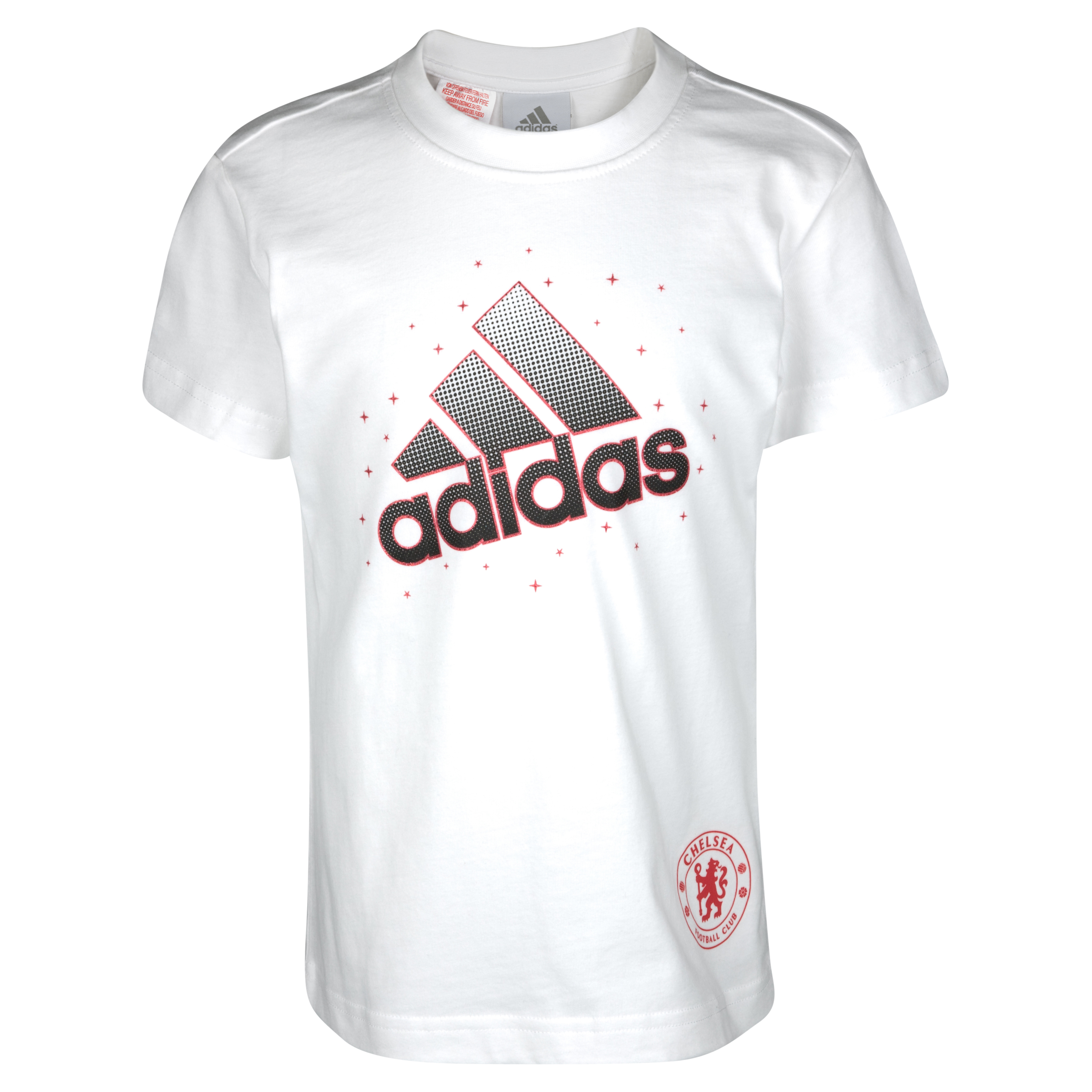 adidas Chelsea Graphic Logo T Shirt White Girls