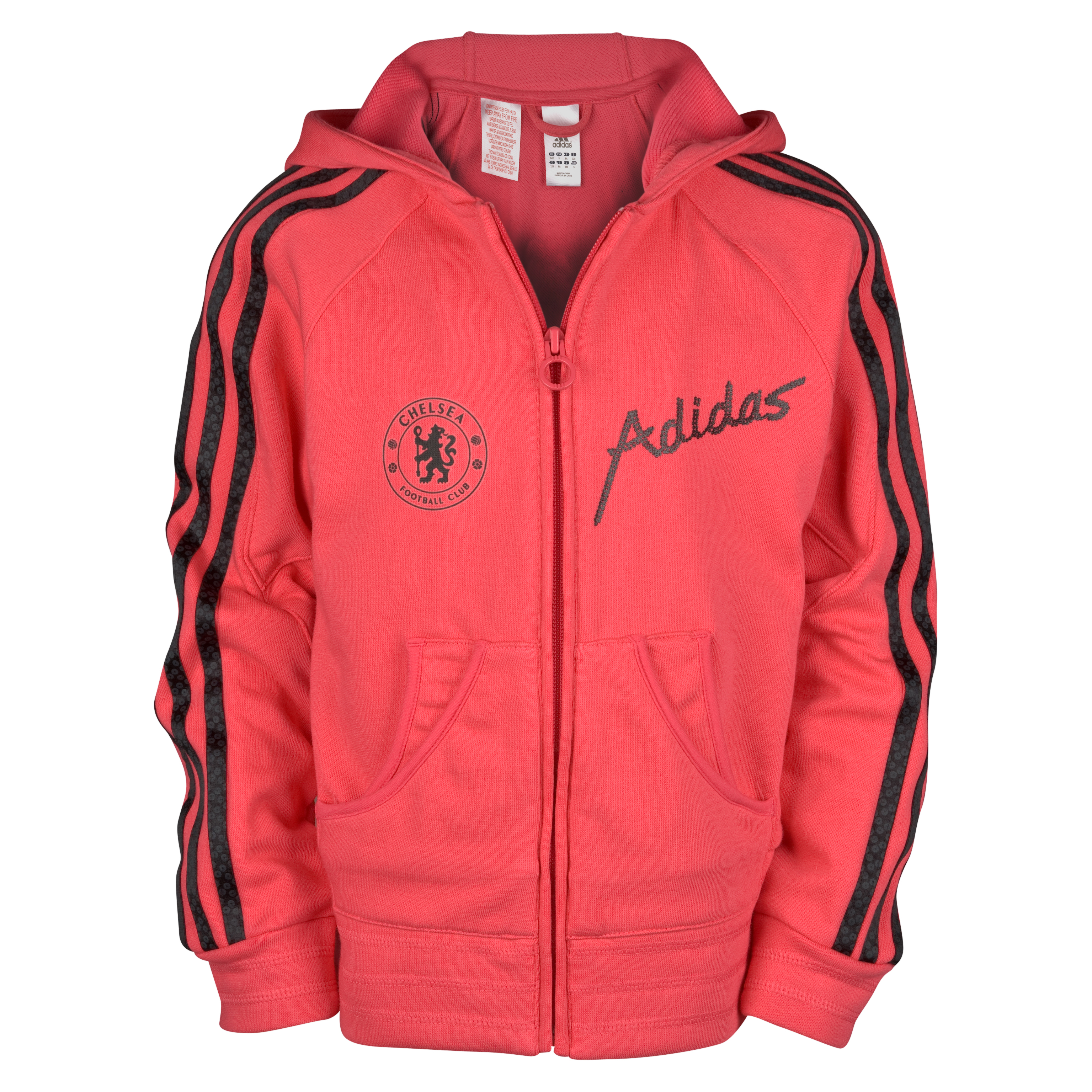 adidas Chelsea Full Zip Hooded Top Fresh Pink Girls