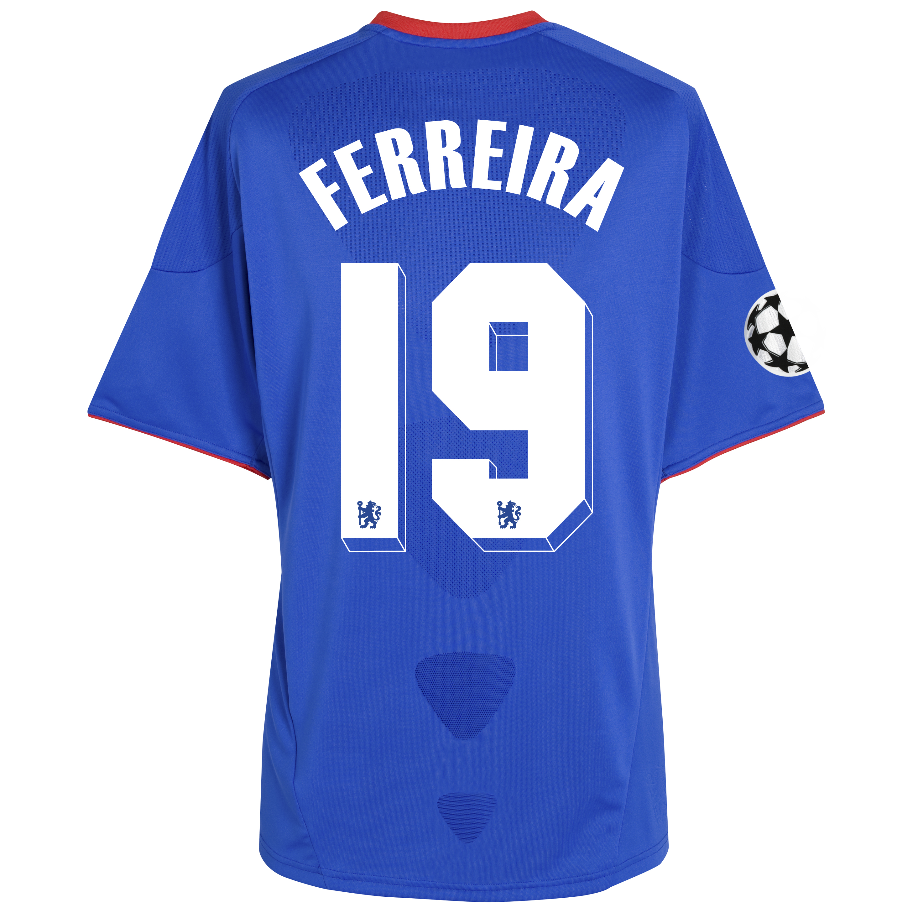 Chelsea UEFA Champions League Home Shirt 201011 with Ferreira 19 Printing Outsize