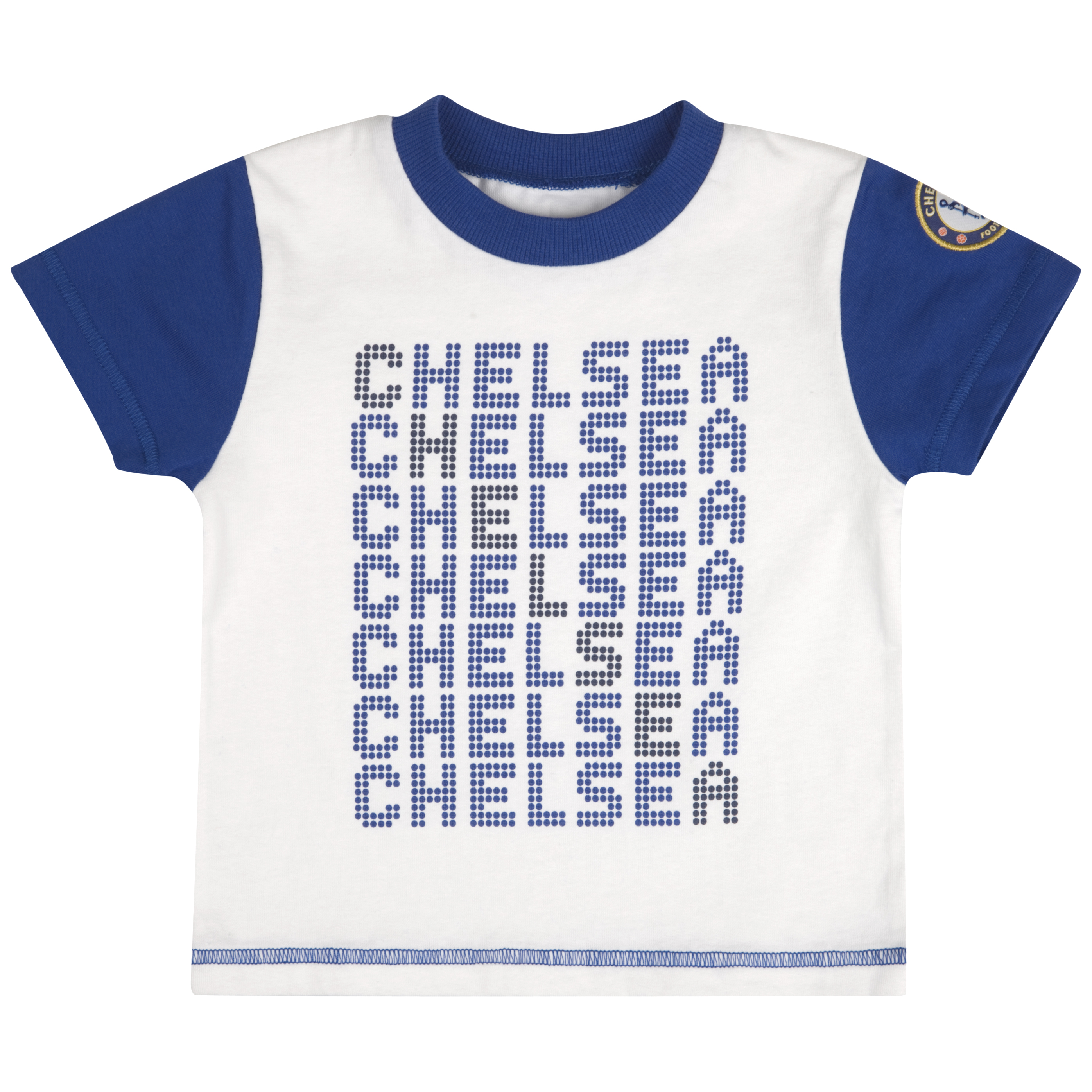 Chelsea Striped Printed T Shirt WhiteReflex Blue Baby Boys