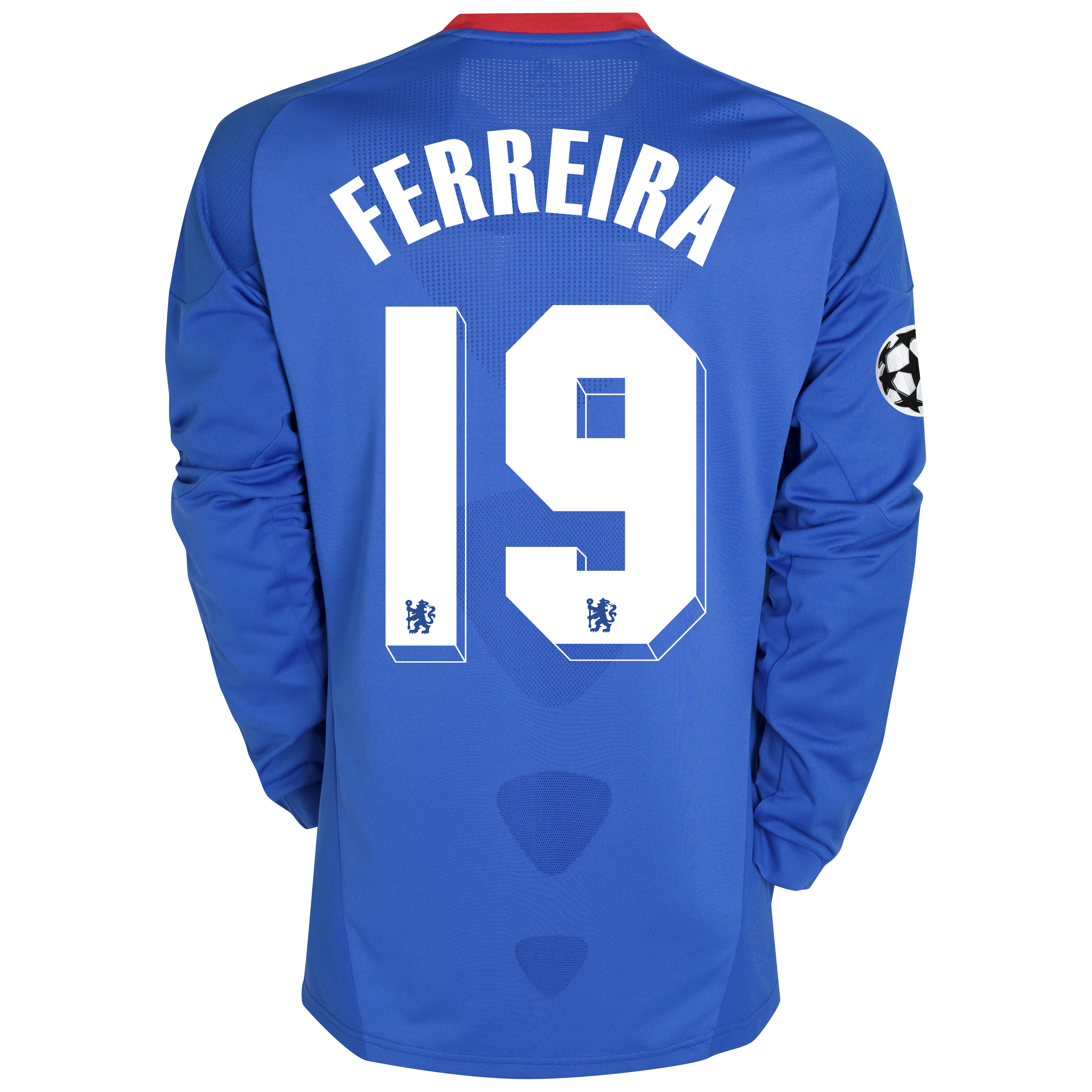 Chelsea UEFA Champions League Home Shirt 201011 with Ferreira 19 Printing Long Sleeve