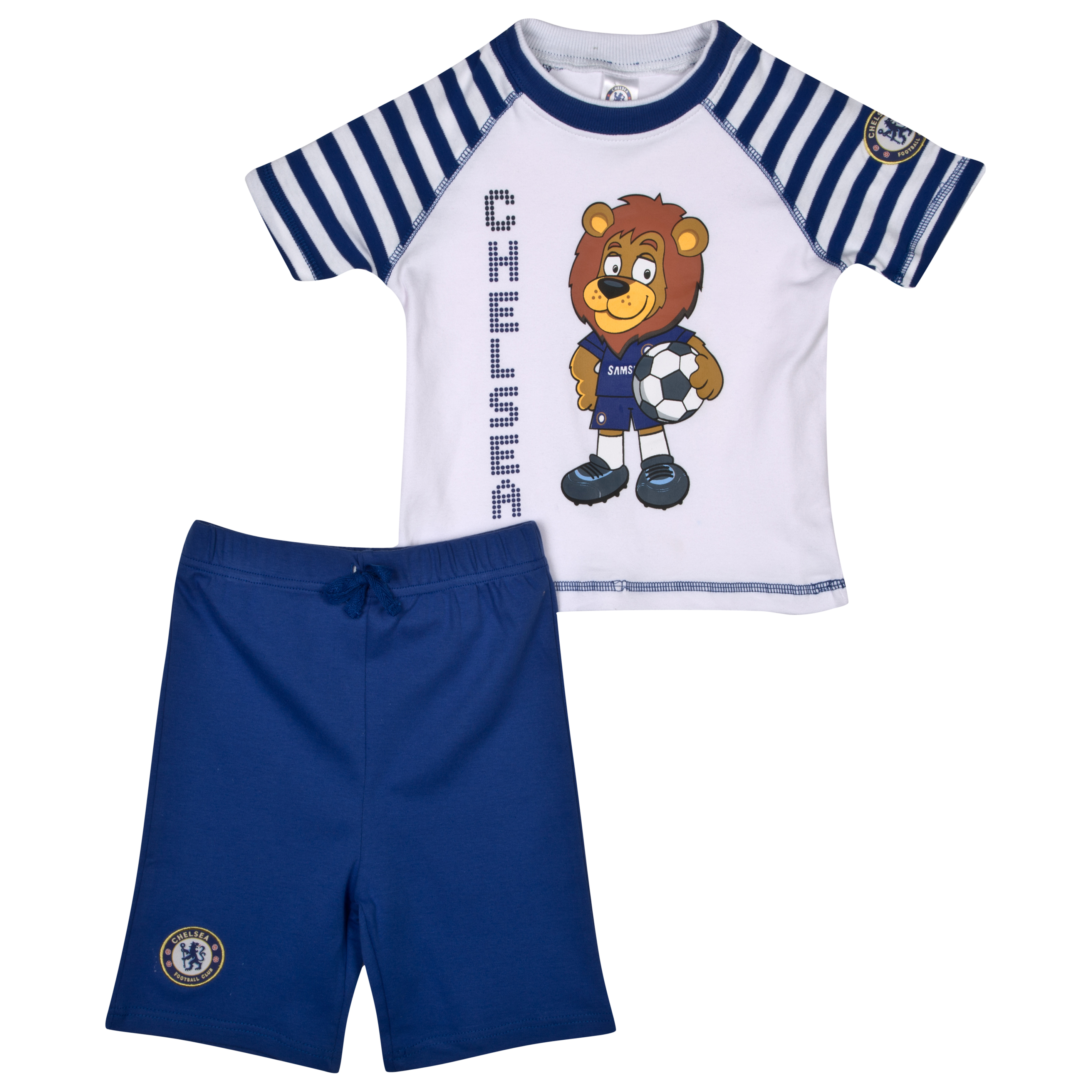 Chelsea Printed T Shirt and Short Set WhiteReflex Blue Baby Boy