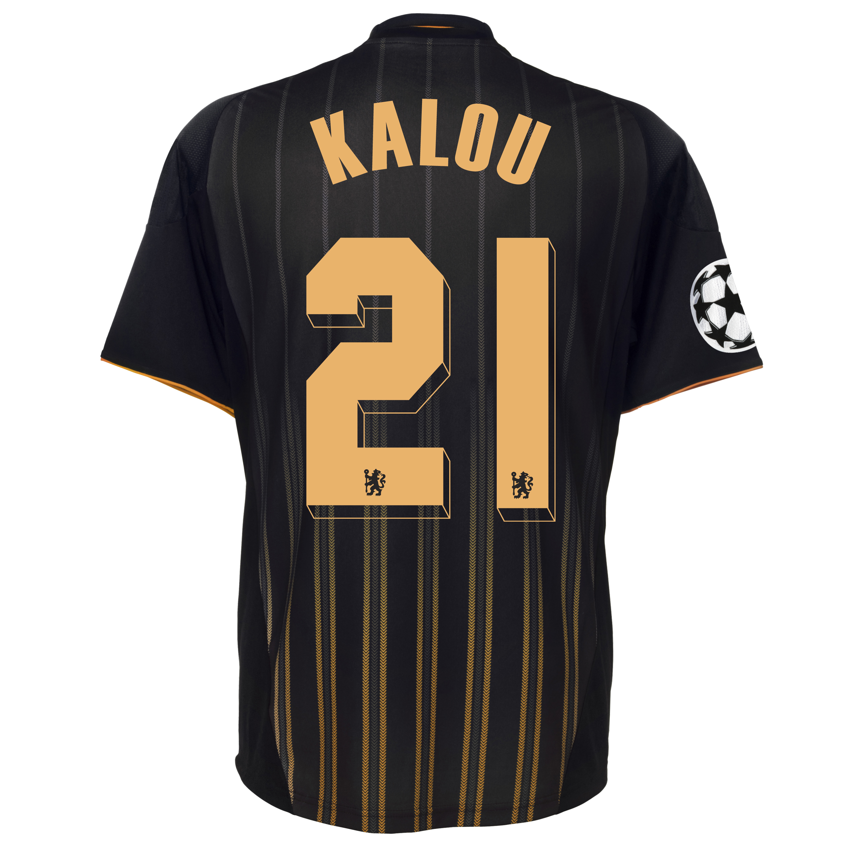 Chelsea UEFA Champions League Away Shirt 201011 with Kalou 21 Printing Outsize
