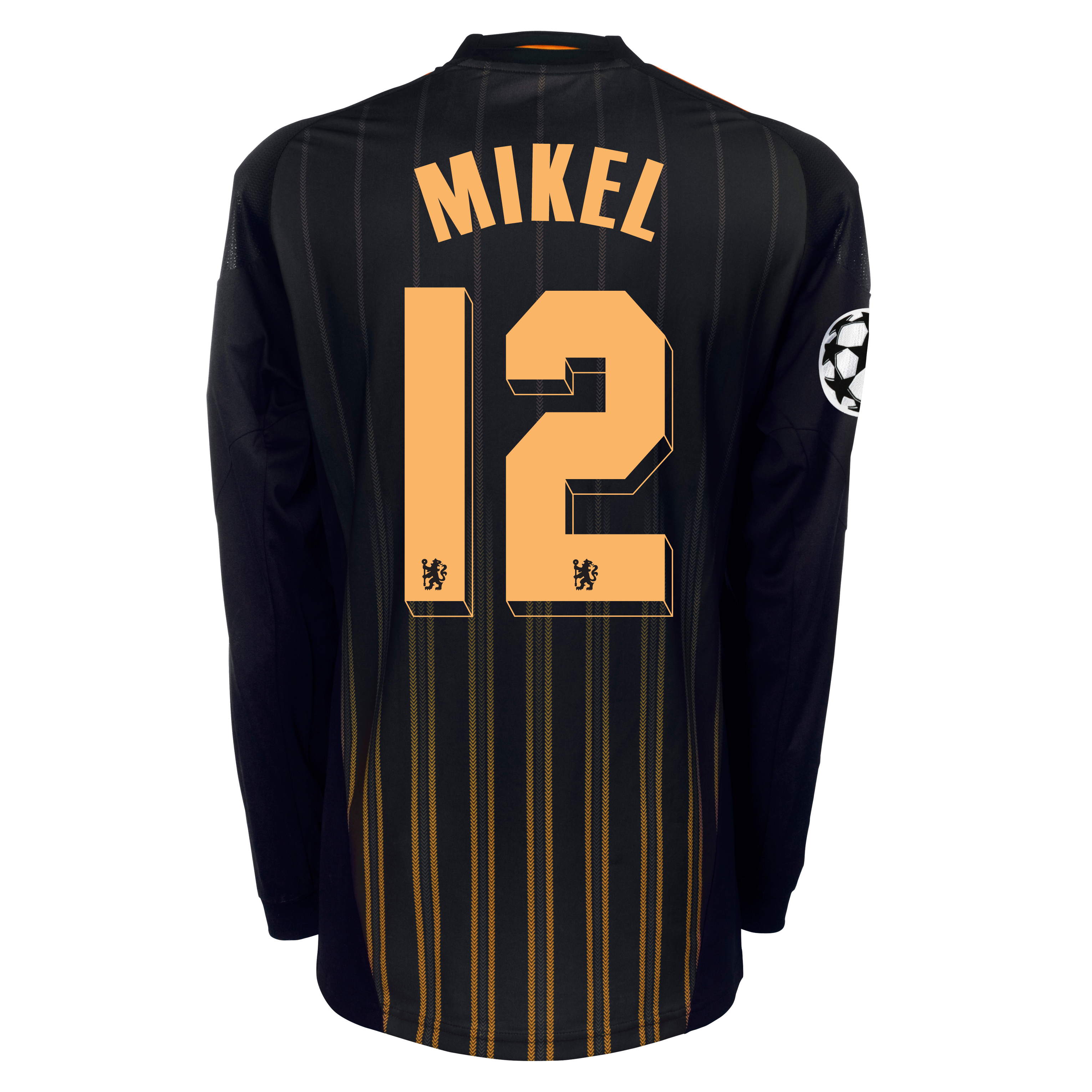 Chelsea UEFA Champions League Away Shirt 201011 with Mikel 12 Printing Long Sleeve