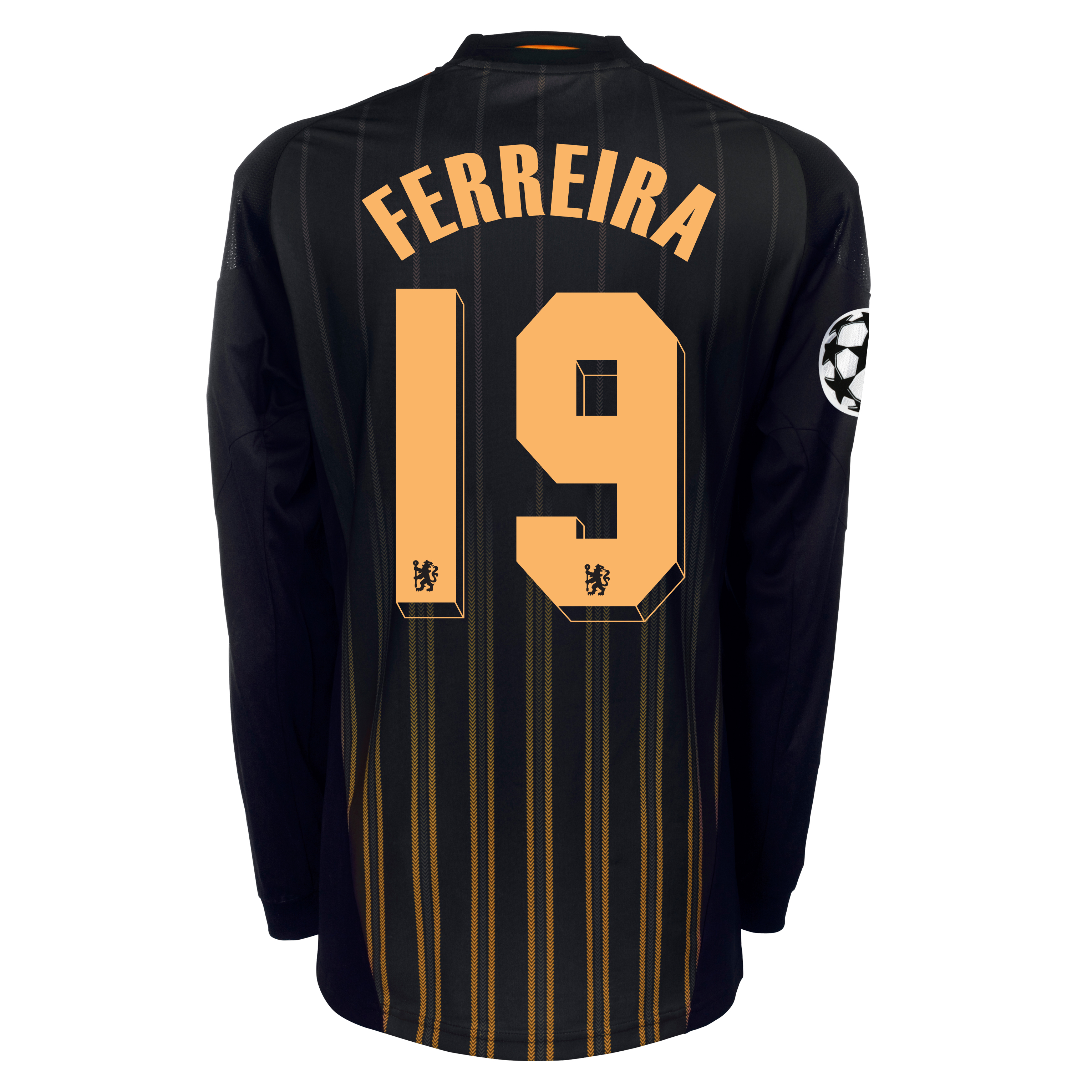 Chelsea UEFA Champions League Away Shirt 201011 with Ferreira 19 Printing Long Sleeve