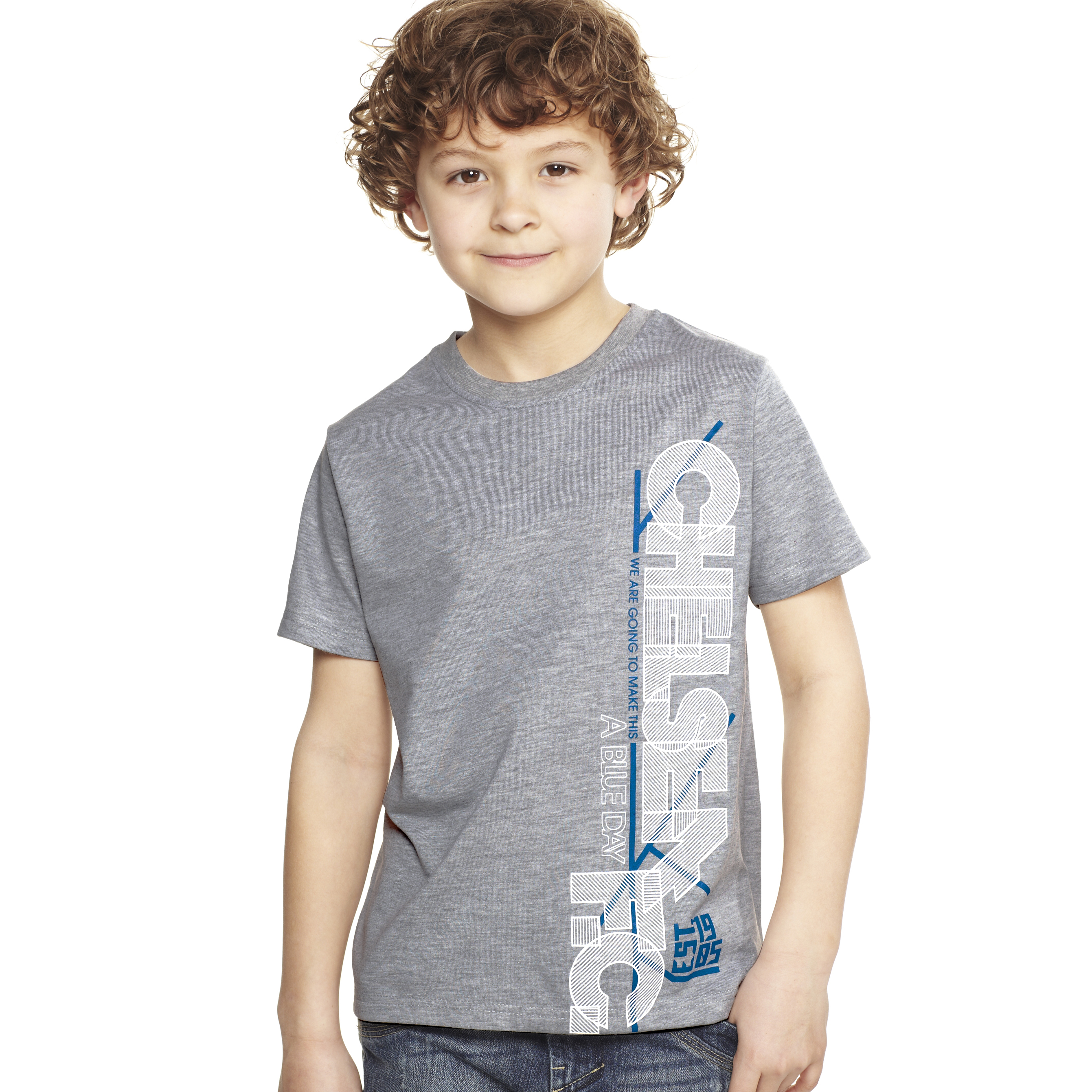 Chelsea Fashion Graphic Print T Shirt Older Boys Grey Marl