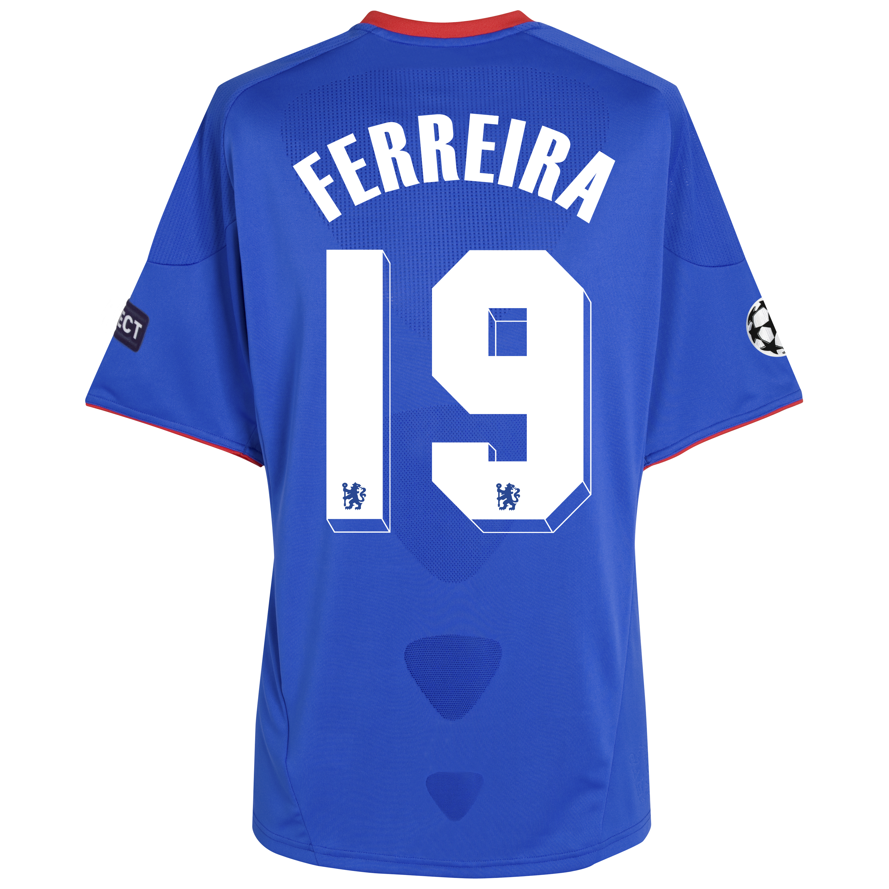 Chelsea UEFA Champions League Home Shirt 201011 Including UEFA Respect Patch with Ferreira 19 printing