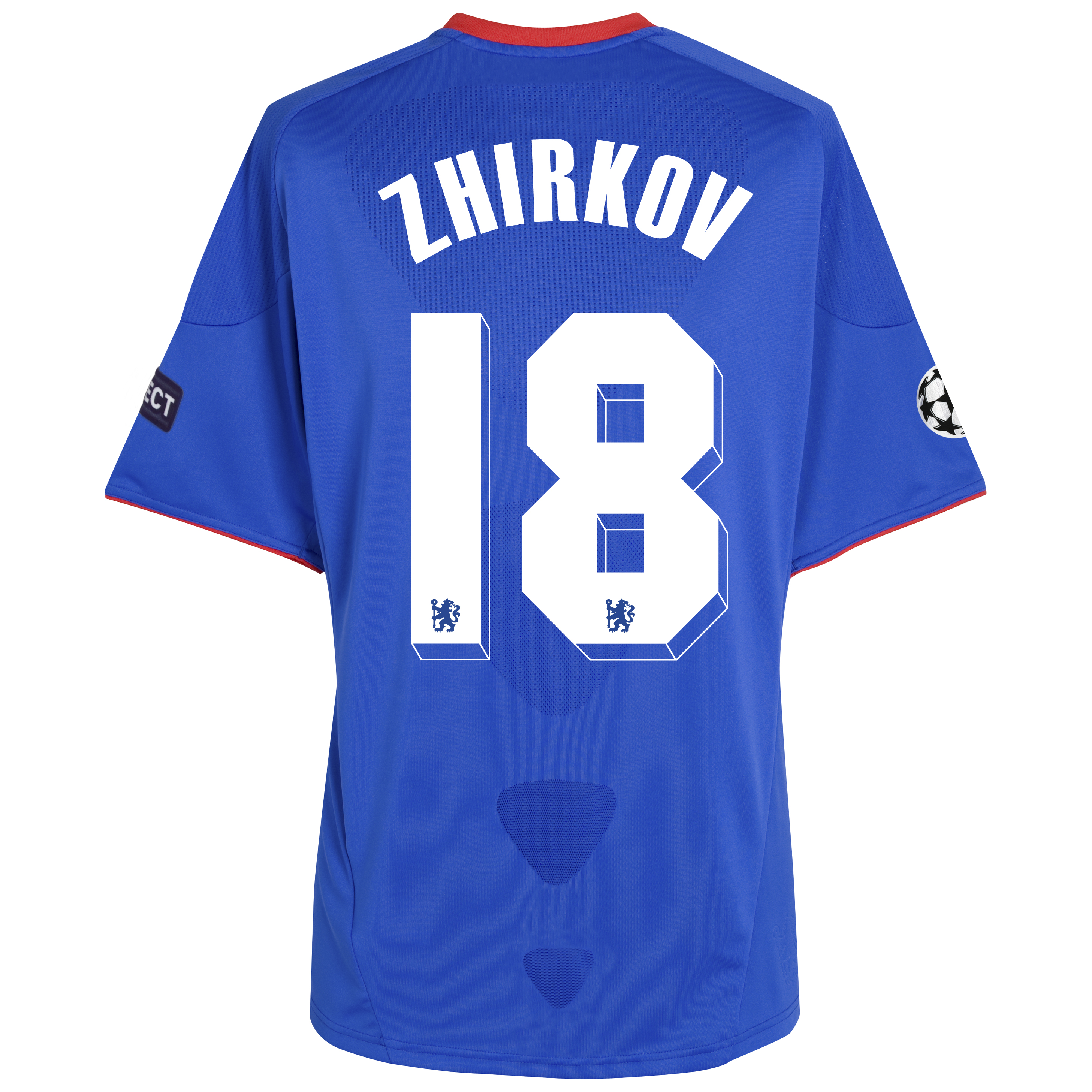 Chelsea UEFA Champions League Home Shirt 201011 Including UEFA Respect Patch with Zhirkov 18 printing
