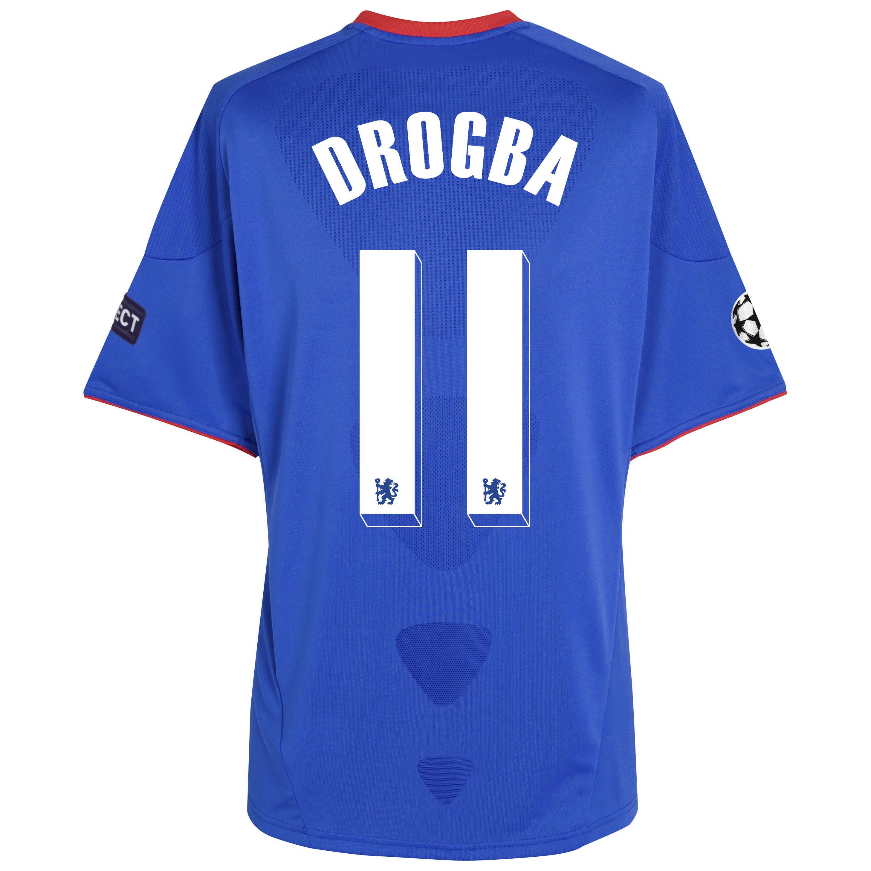 Chelsea UEFA Champions League Home Shirt 201011 Including UEFA Respect Patch with Drogba 11 printing Outsize