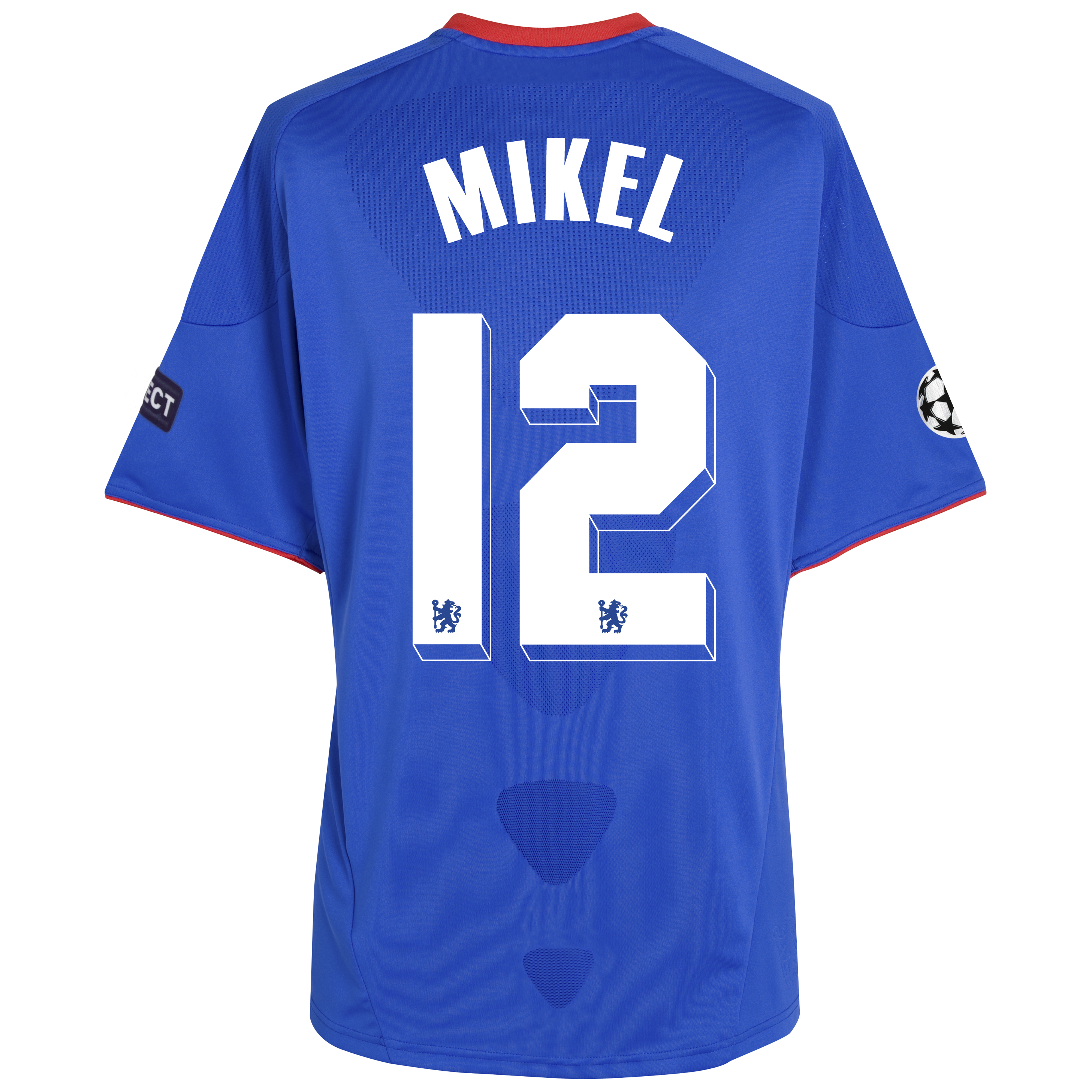 Chelsea UEFA Champions League Home Shirt 201011 Including UEFA Respect Patch with Mikel 12 printing Outsize
