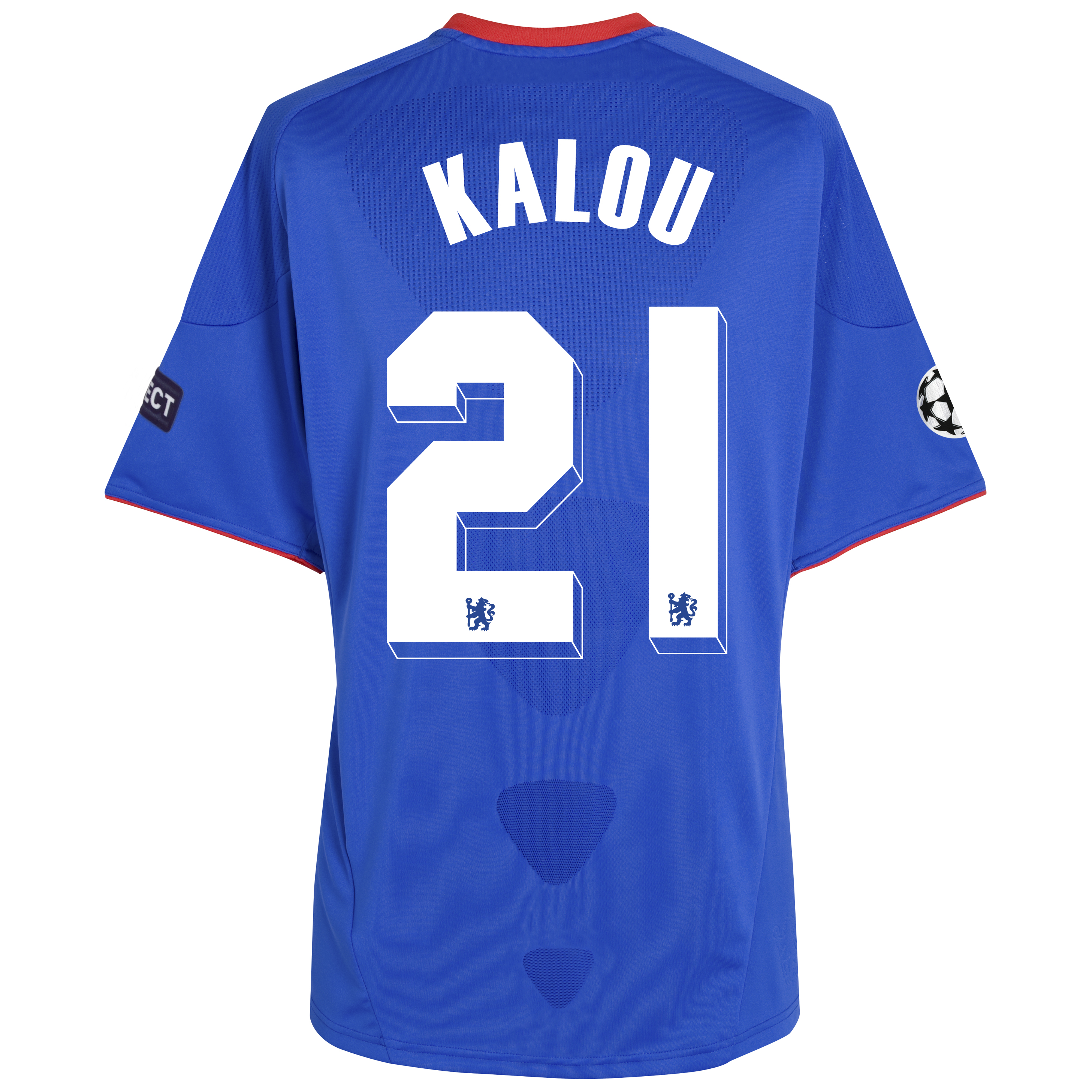 Chelsea UEFA Champions League Home Shirt 201011 Including UEFA Respect Patch with Kalou 21 printing Outsize