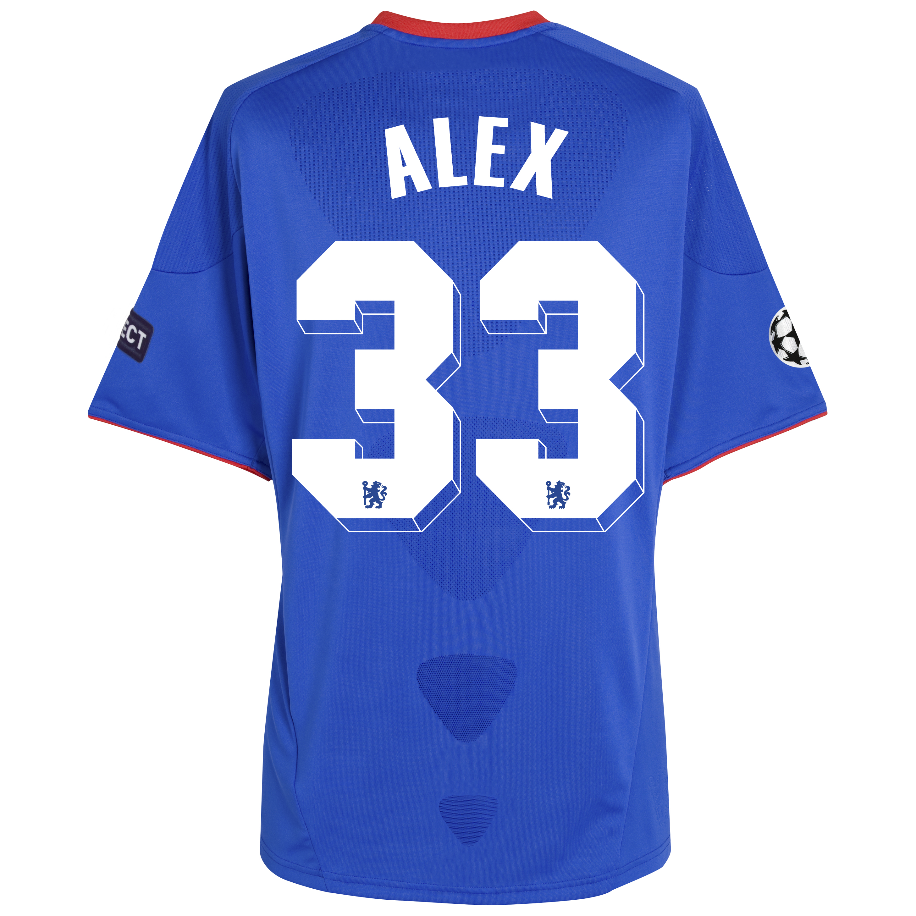Chelsea UEFA Champions League Home Shirt 201011 Including UEFA Respect Patch with Alex 33 printing Outsize