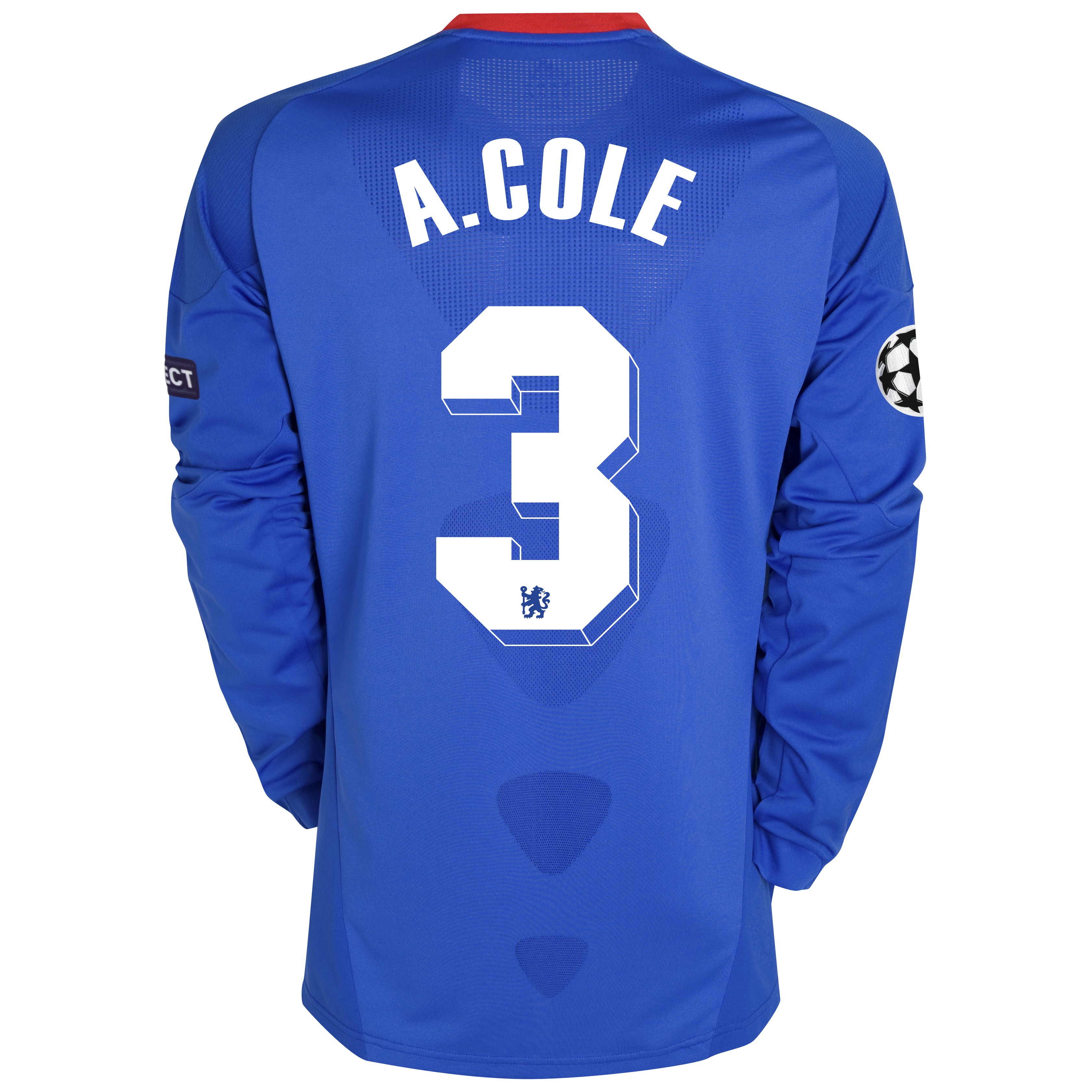 Chelsea UEFA Champions League Home Shirt 201011 Including UEFA Respect Patch with ACole 3 printing Long Sleeve