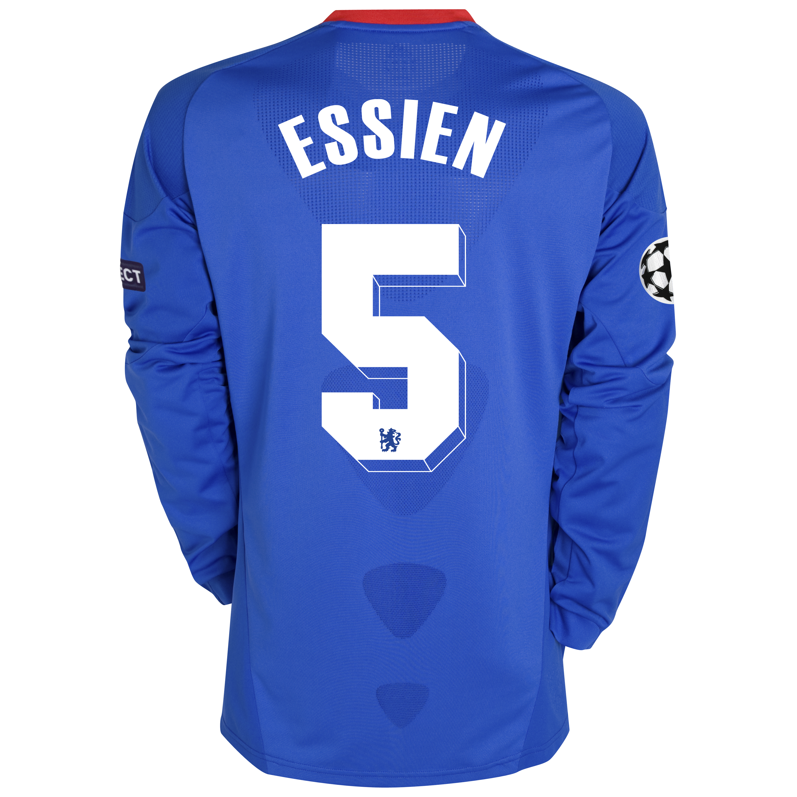Chelsea UEFA Champions League Home Shirt 201011 Including UEFA Respect Patch with Essien 5 printing Long Sleeve