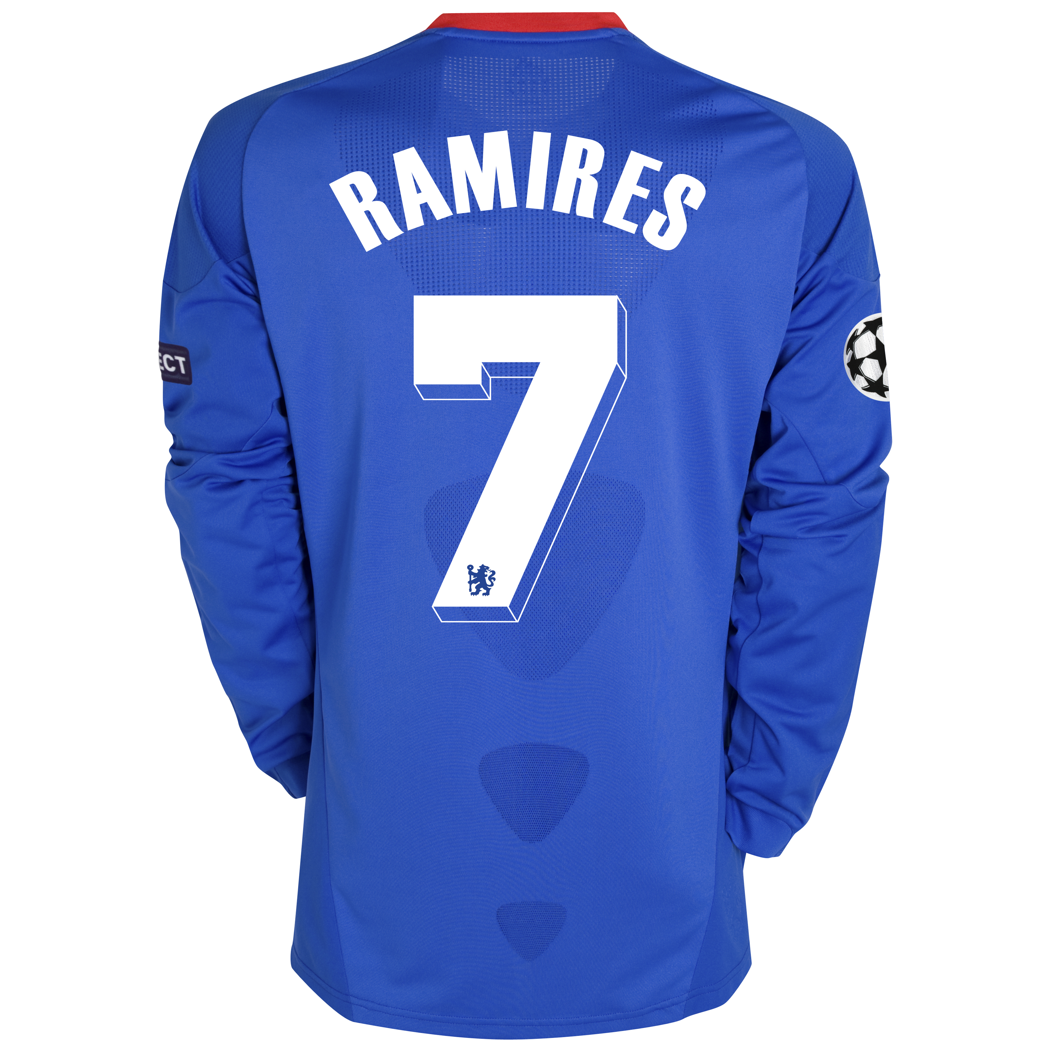 Chelsea UEFA Champions League Home Shirt 201011 Including UEFA Respect Patch with Ramires 7 printing Long Sleeve