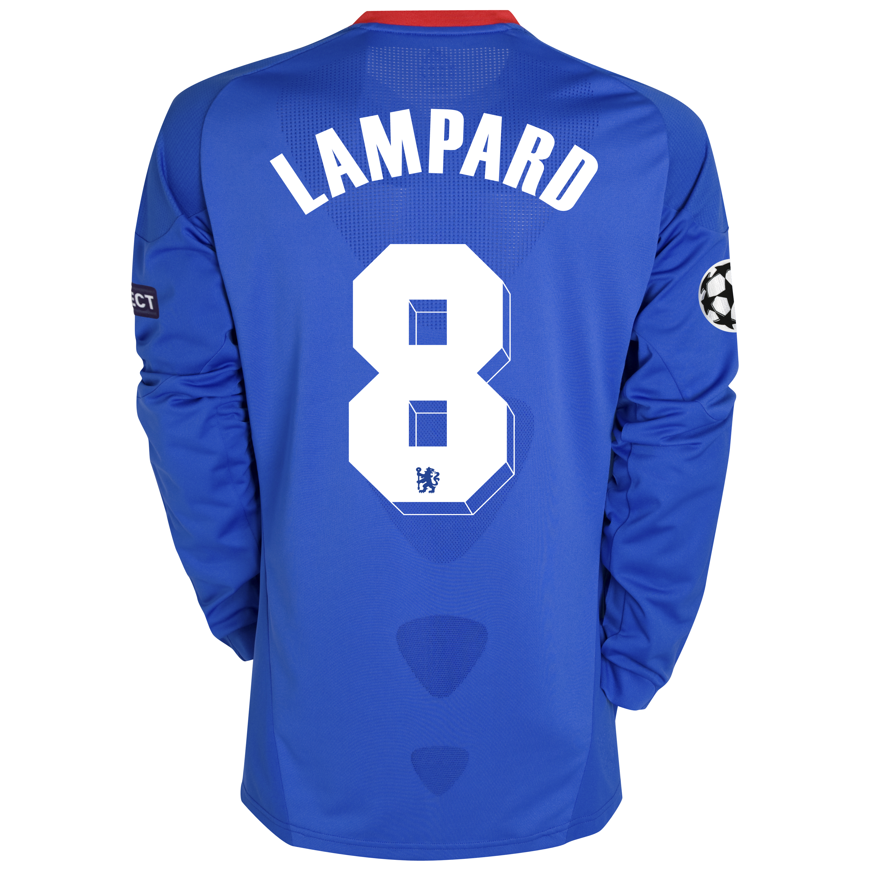 Chelsea UEFA Champions League Home Shirt 201011 Including UEFA Respect Patch with Lampard 8 printing Long Sleeve