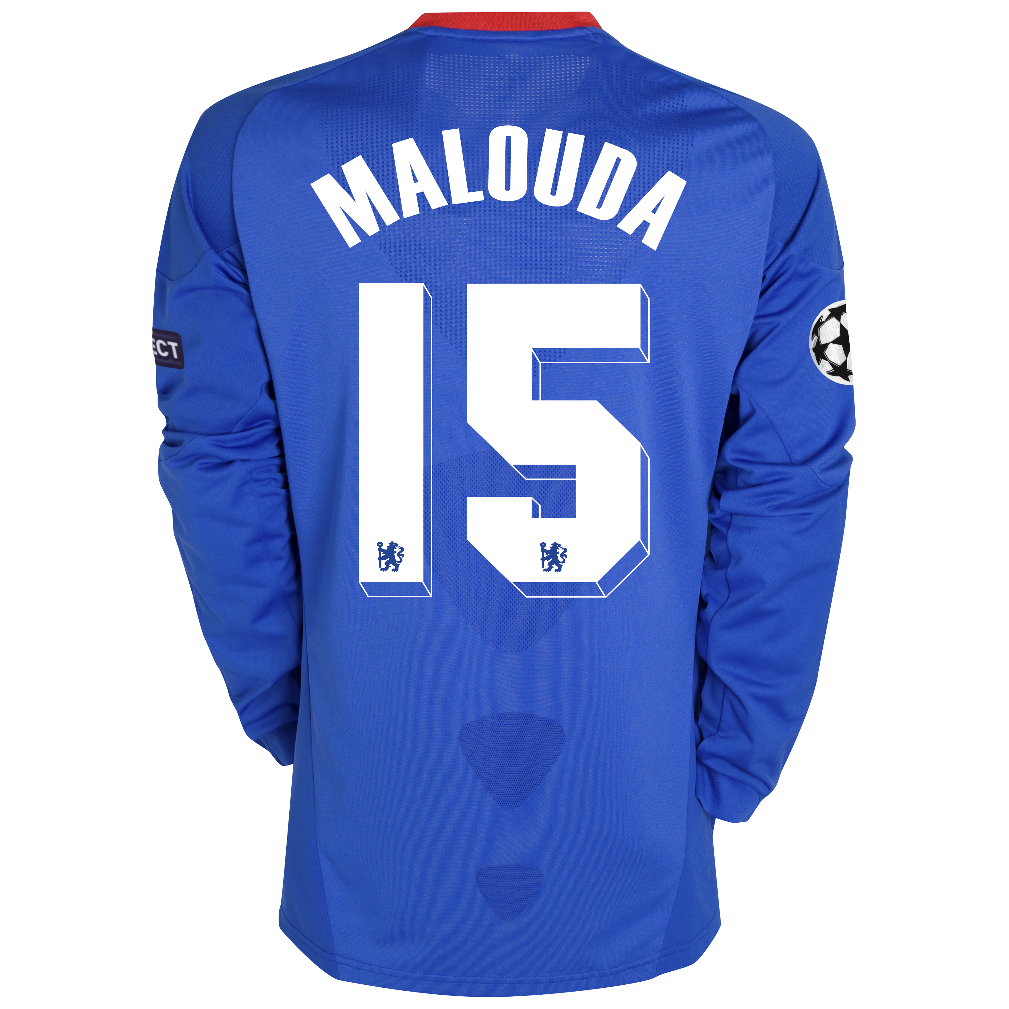 Chelsea UEFA Champions League Home Shirt 201011 Including UEFA Respect Patch with Malouda 15 printing Long Sleeve