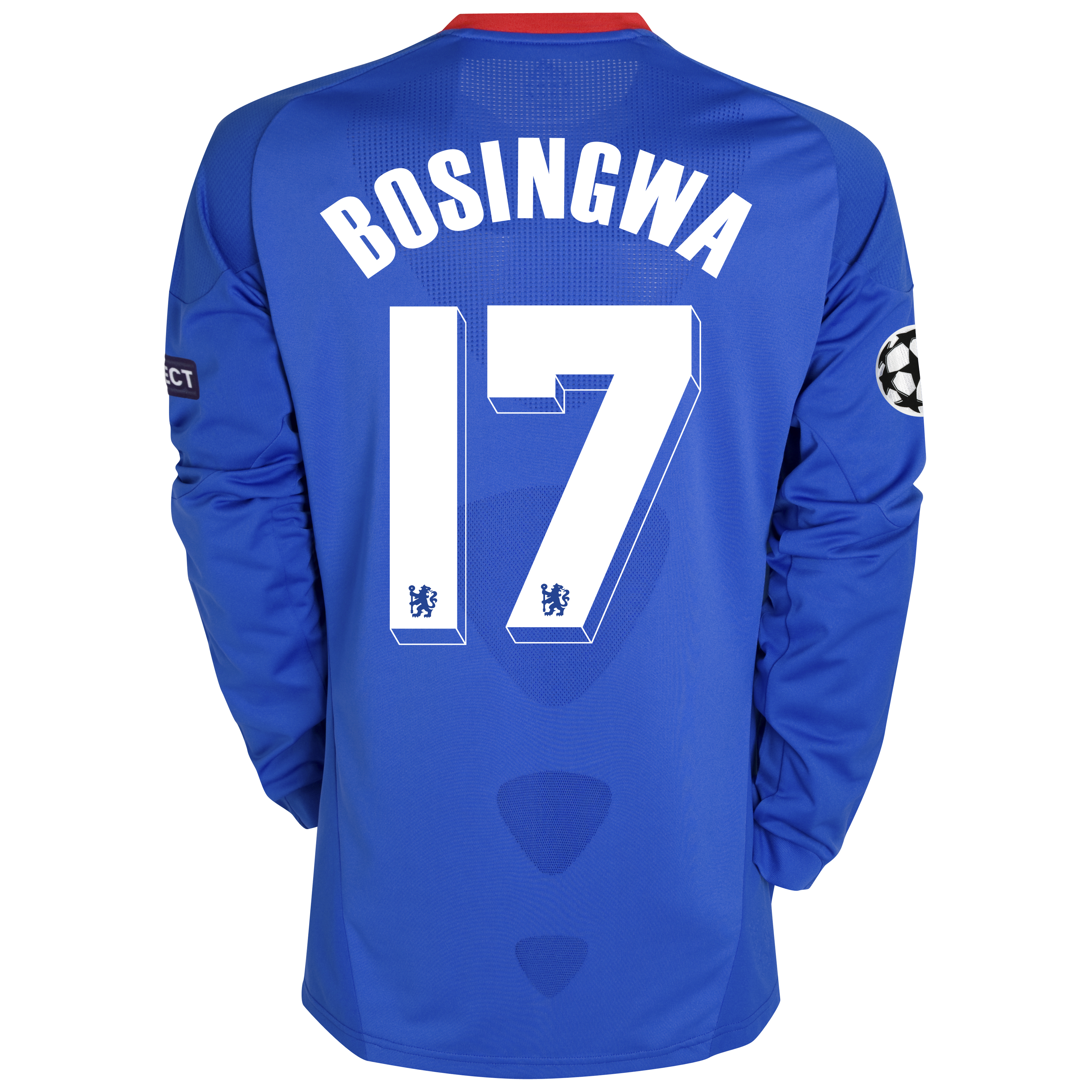 Chelsea UEFA Champions League Home Shirt 201011 Including UEFA Respect Patch with Bosingwa 17 printing Long Sleeve