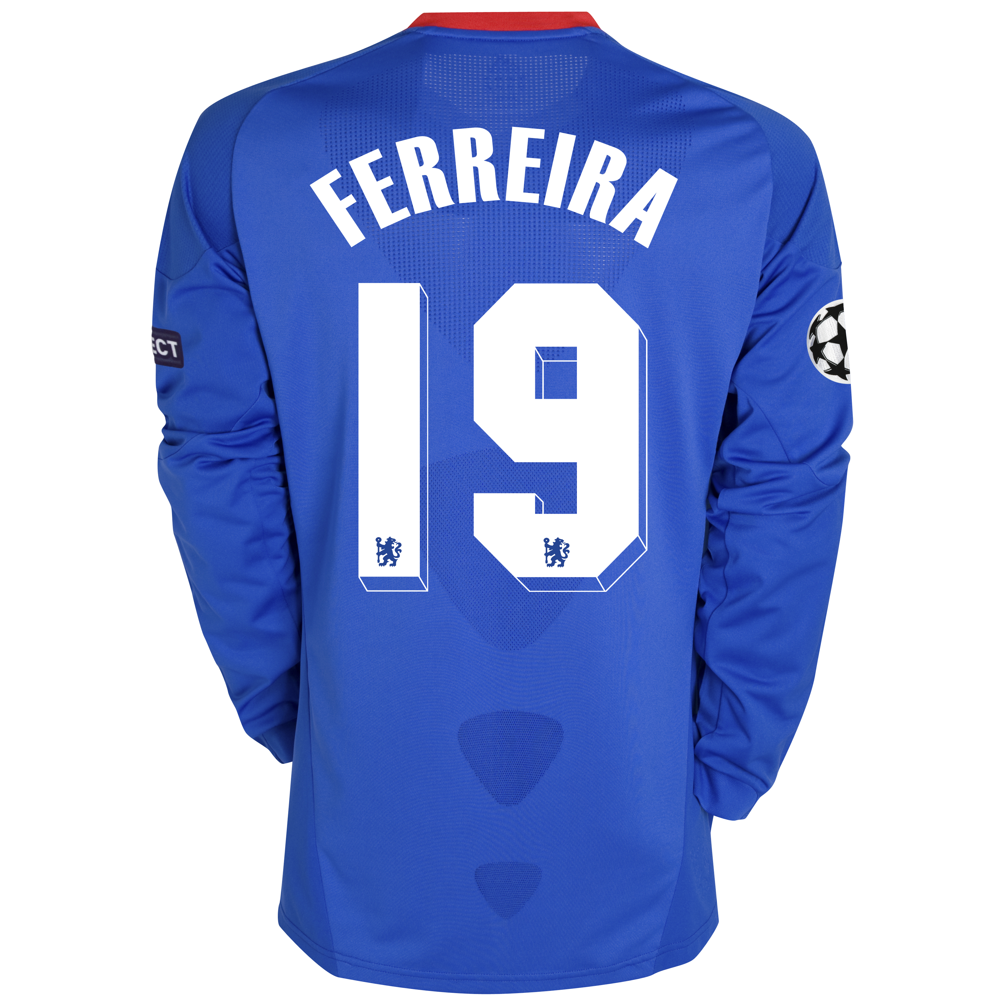 Chelsea UEFA Champions League Home Shirt 201011 Including UEFA Respect Patch with Ferreira 19 printing Long Sleeve