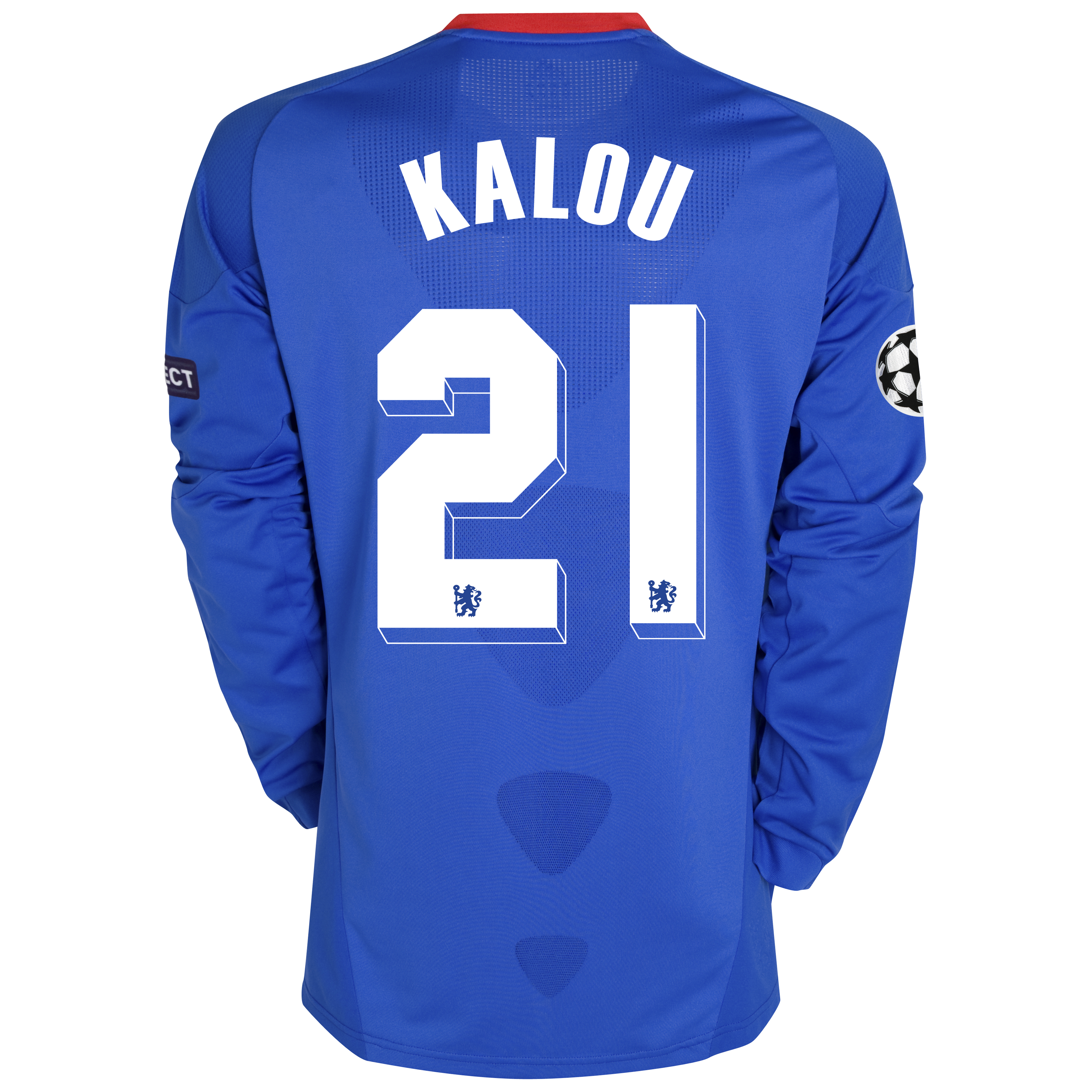 Chelsea UEFA Champions League Home Shirt 201011 Including UEFA Respect Patch with Kalou 21 printing Long Sleeve