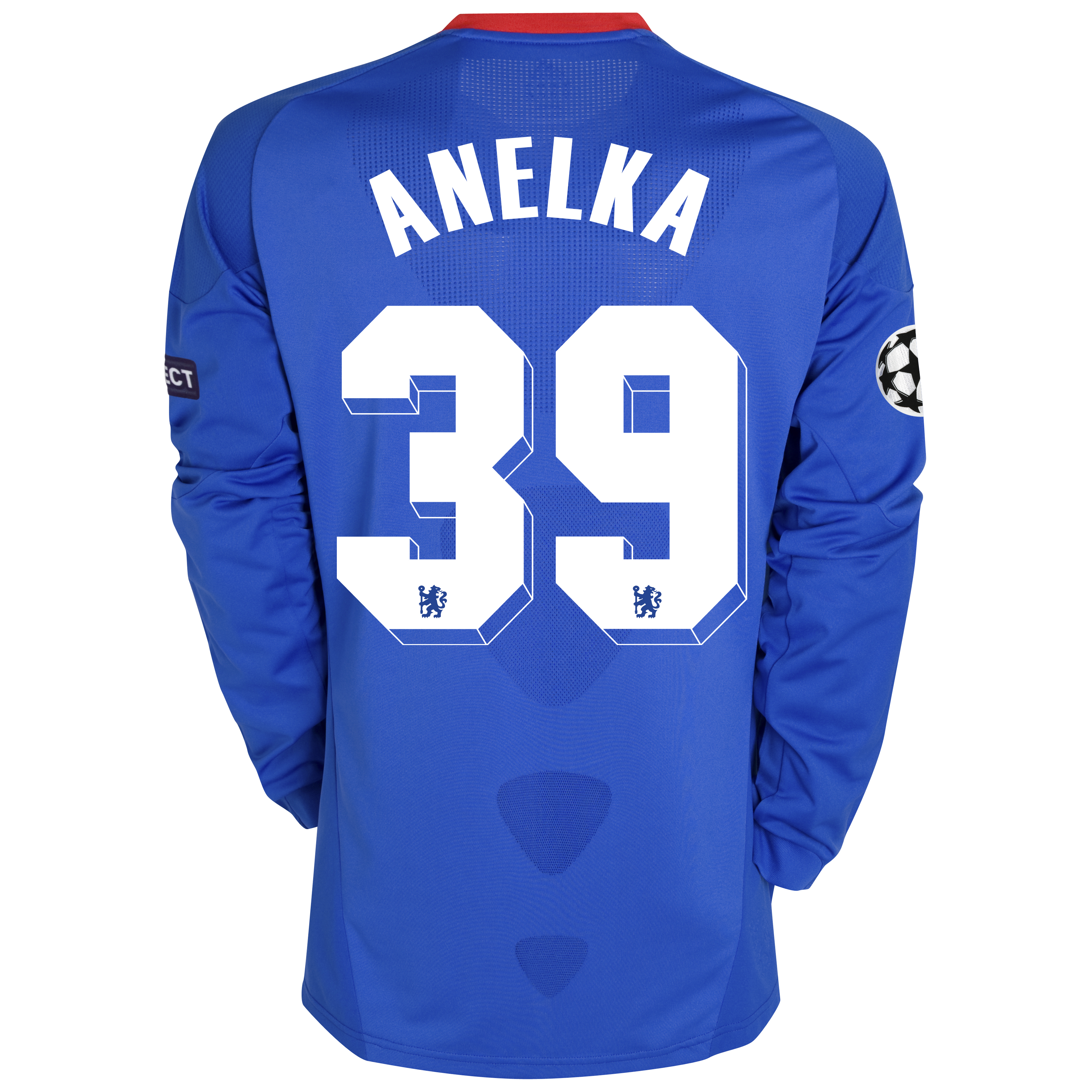 Chelsea UEFA Champions League Home Shirt 201011 Including UEFA Respect Patch with Anelka 39 printing Long Sleeve