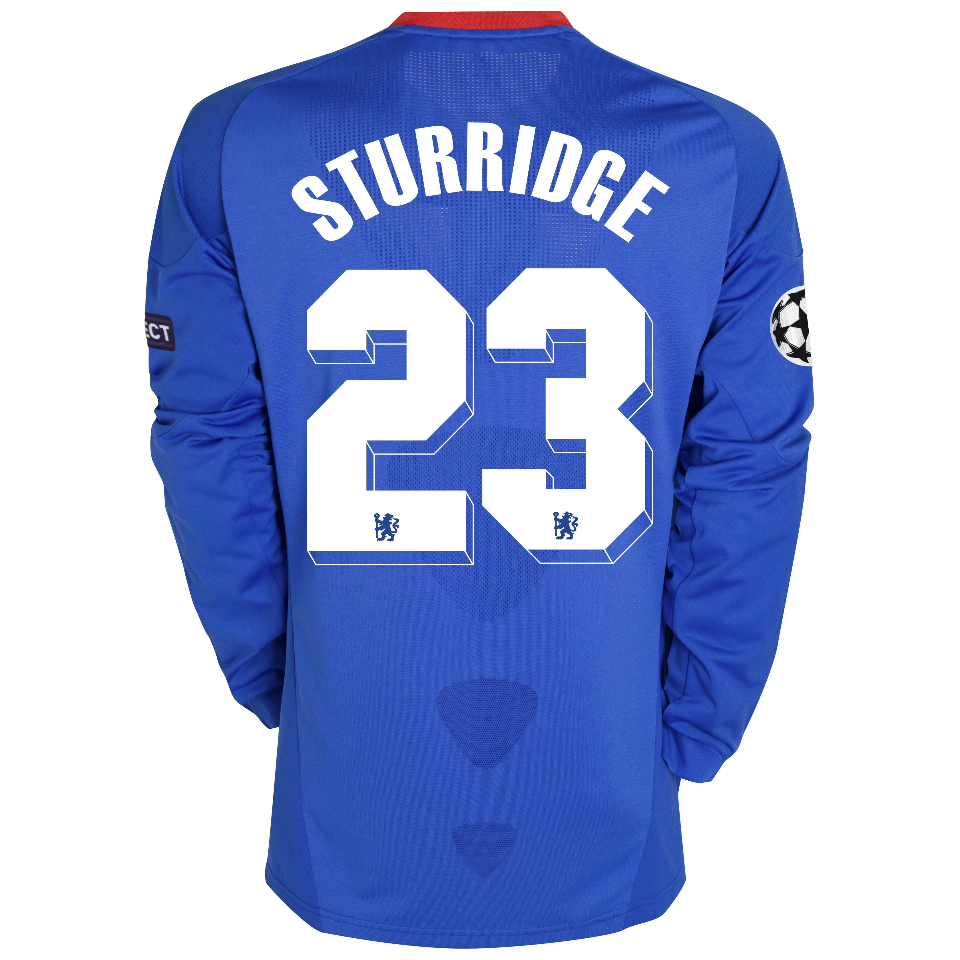 Chelsea UEFA Champions League Home Shirt 201011 Including UEFA Respect Patch with Sturridge 23 printing Long Sleeve