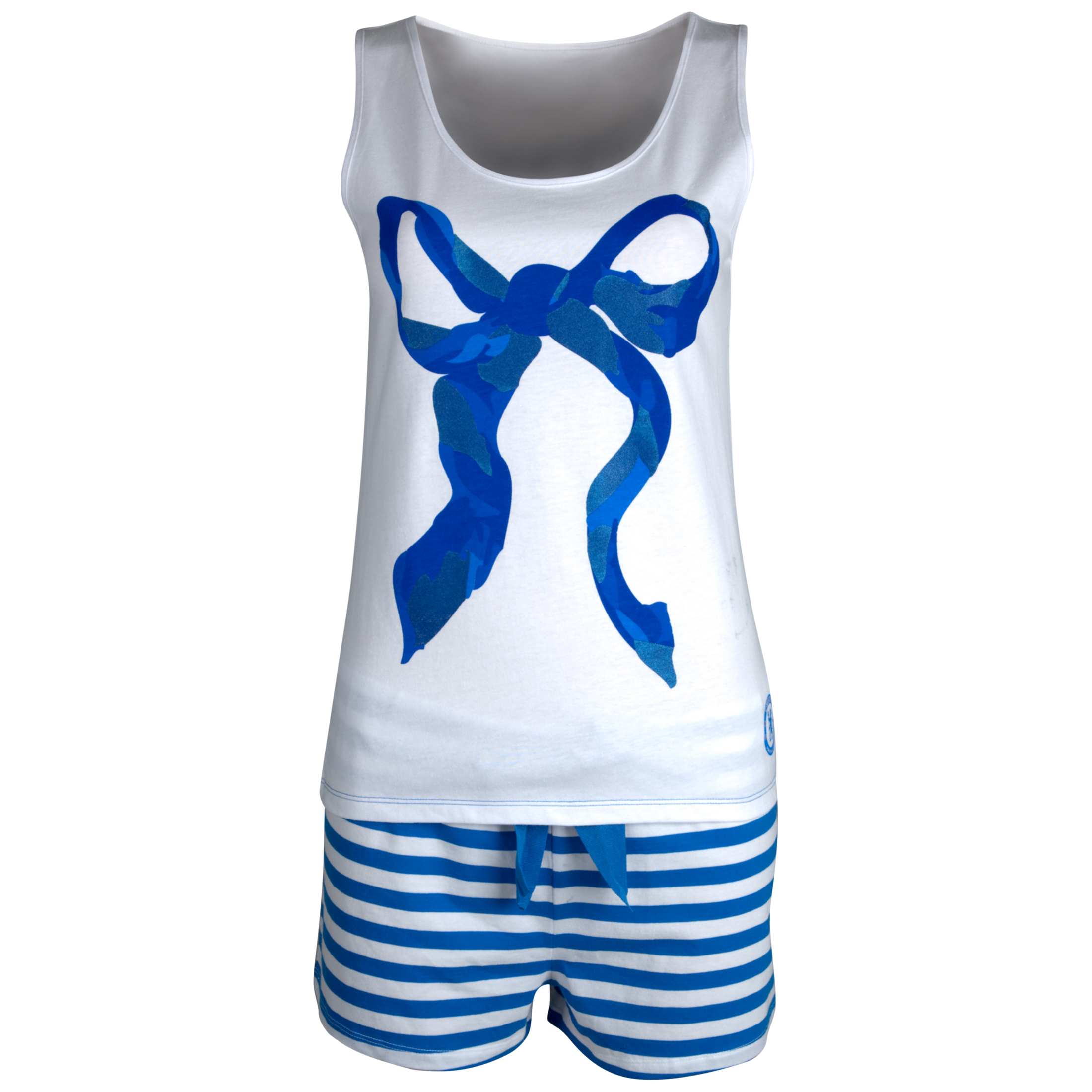 Chelsea Shortie Pyjamas WhiteChelsea Blue Womens