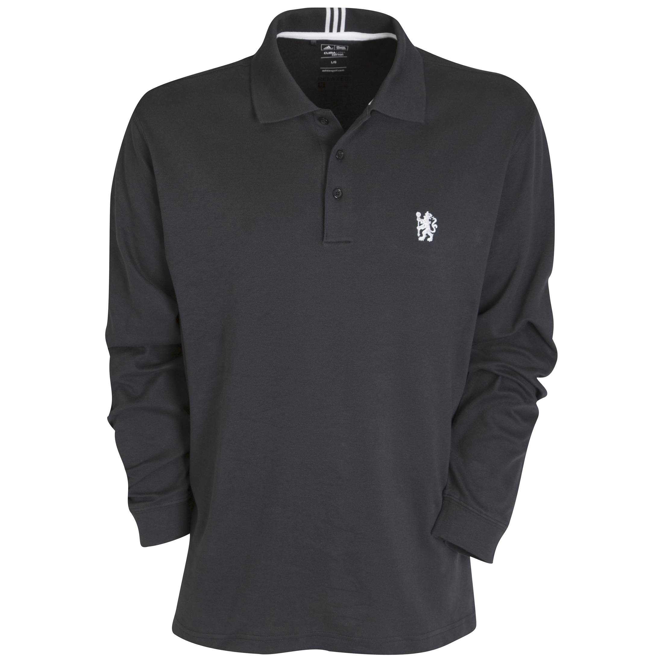 Chelsea ClimaLite Cotton Stretch Pique Polo Long Sleeve Black