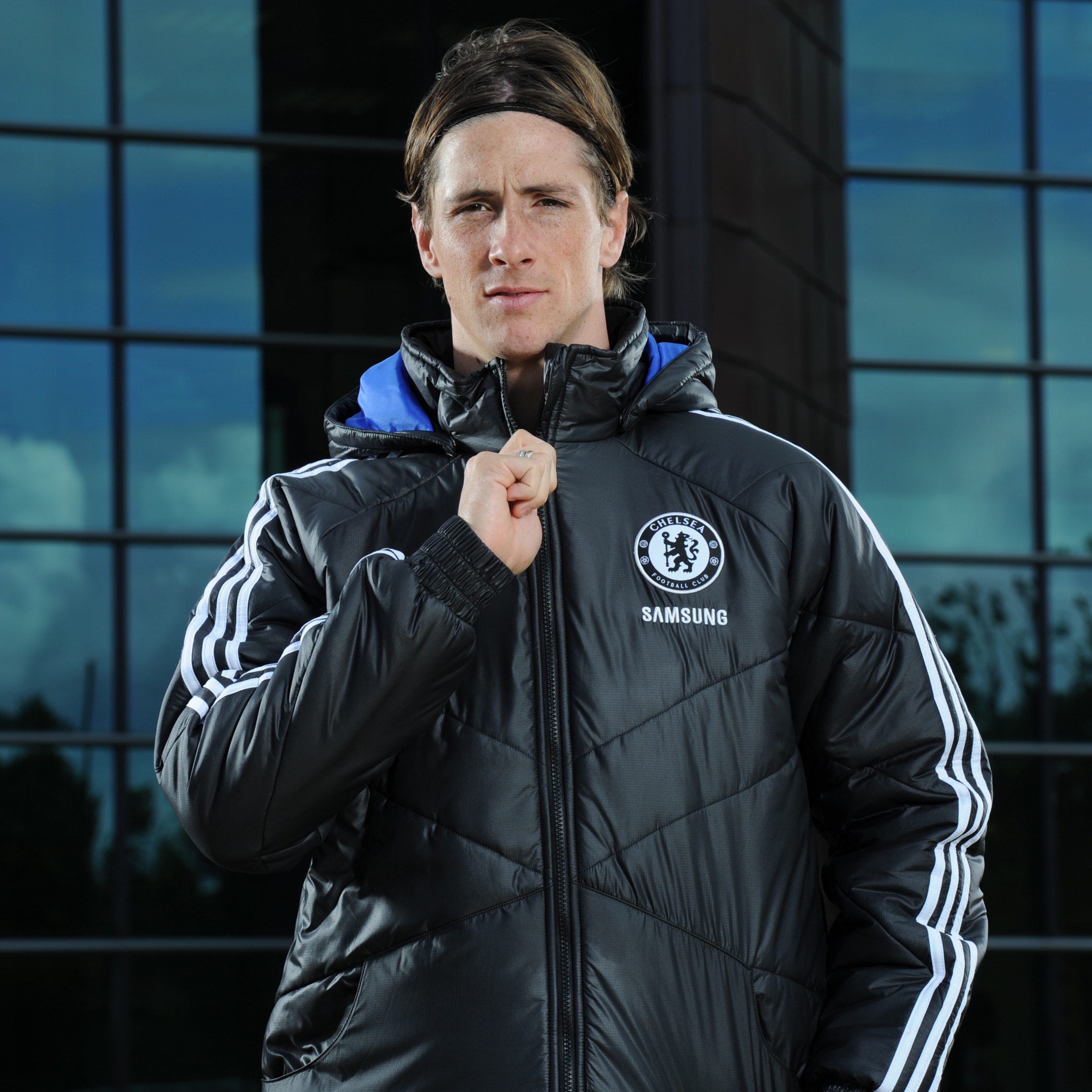 Chelsea Training Padded Jacket - Black/Reflex Blue/White