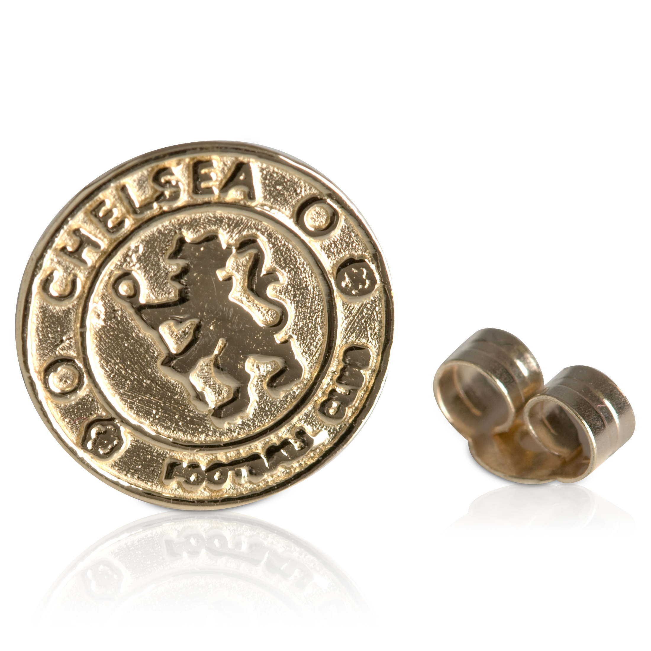 Chelsea Crest Stud Earring 9ct Gold Single
