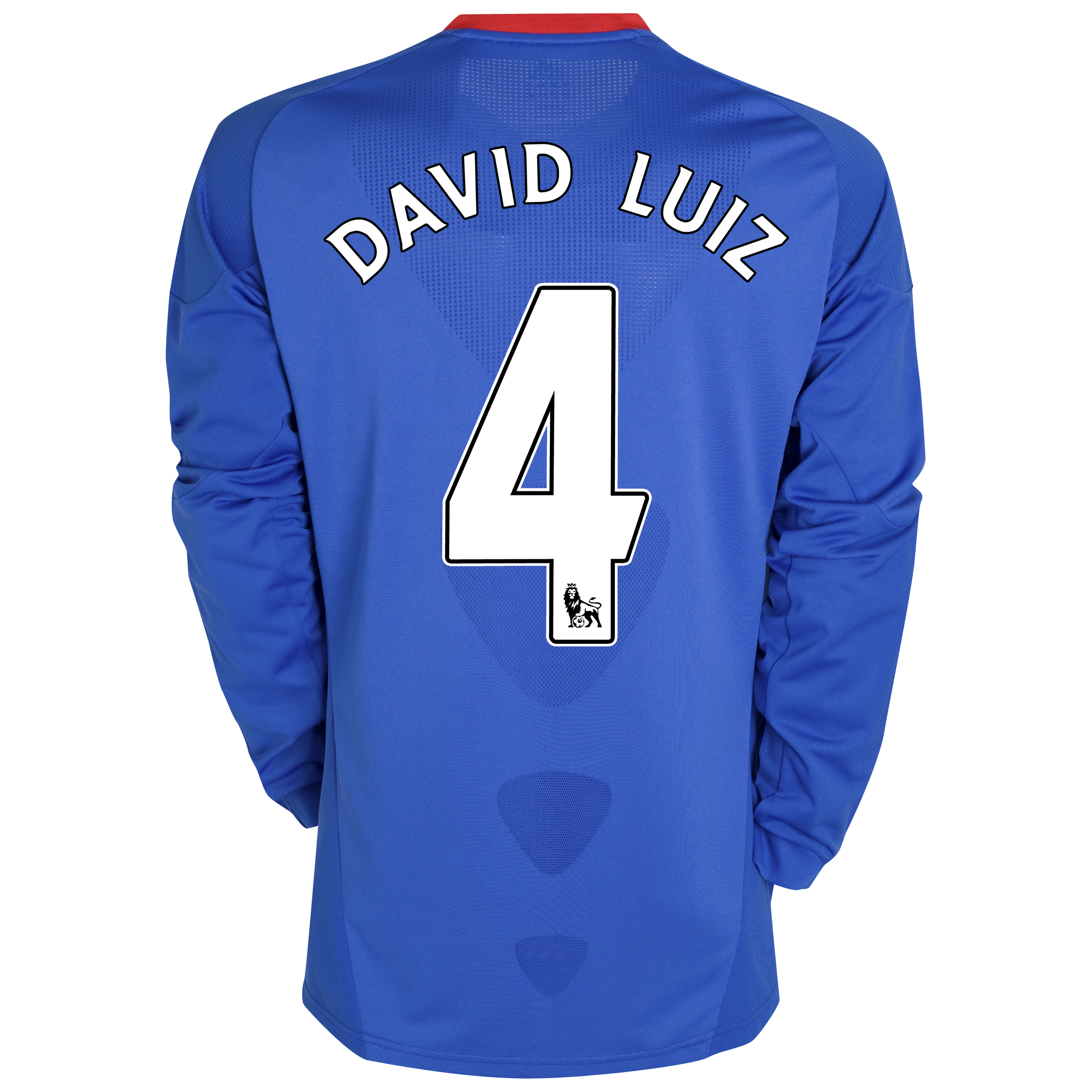 Chelsea Home Shirt 201011 with David Luiz 4 printing Long Sleeve