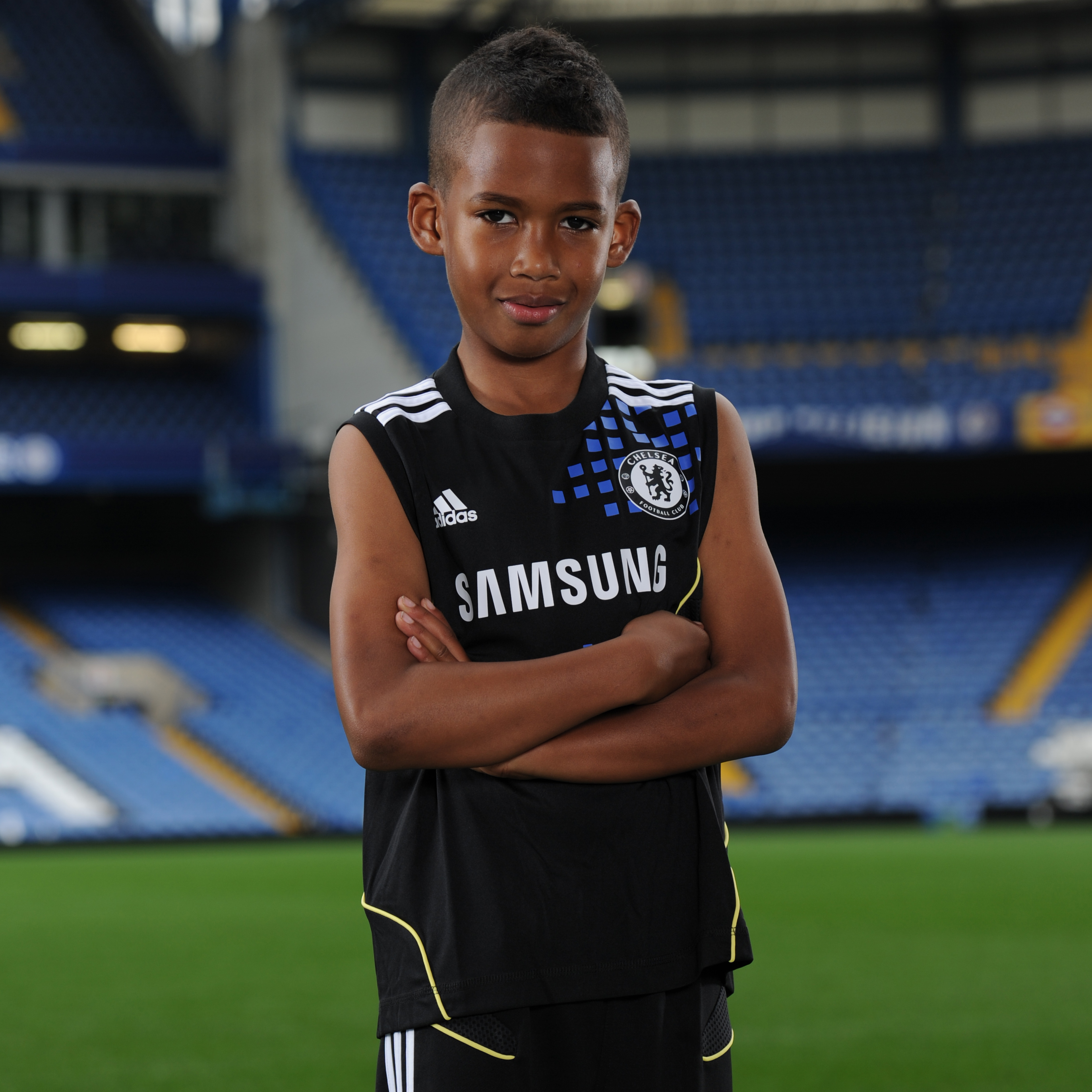 Chelsea Training Sleeveless Jersey BlackWhiteIntense LemonsReflex Blue Kids