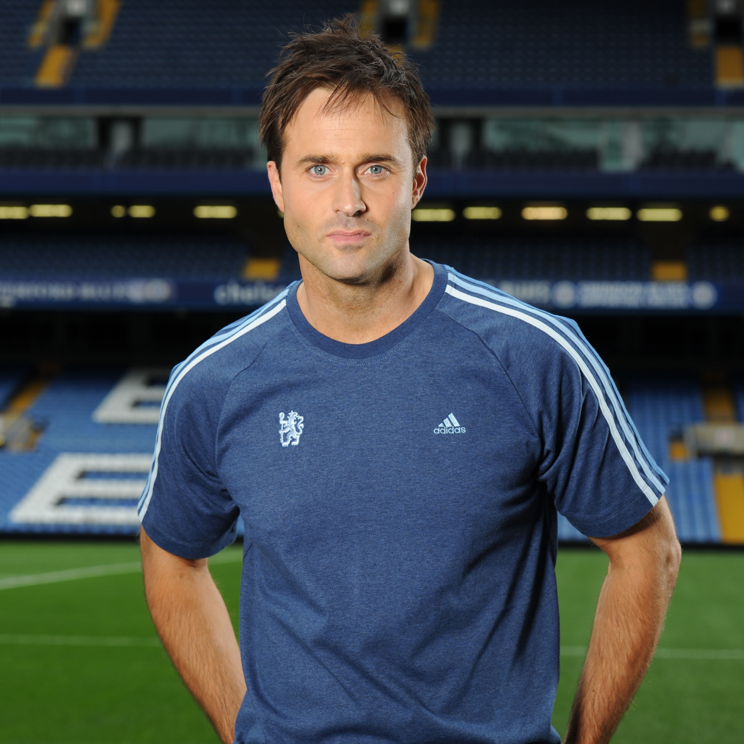 adidas Chelsea Essential 3 Stripe Crew Neck T-Shirt