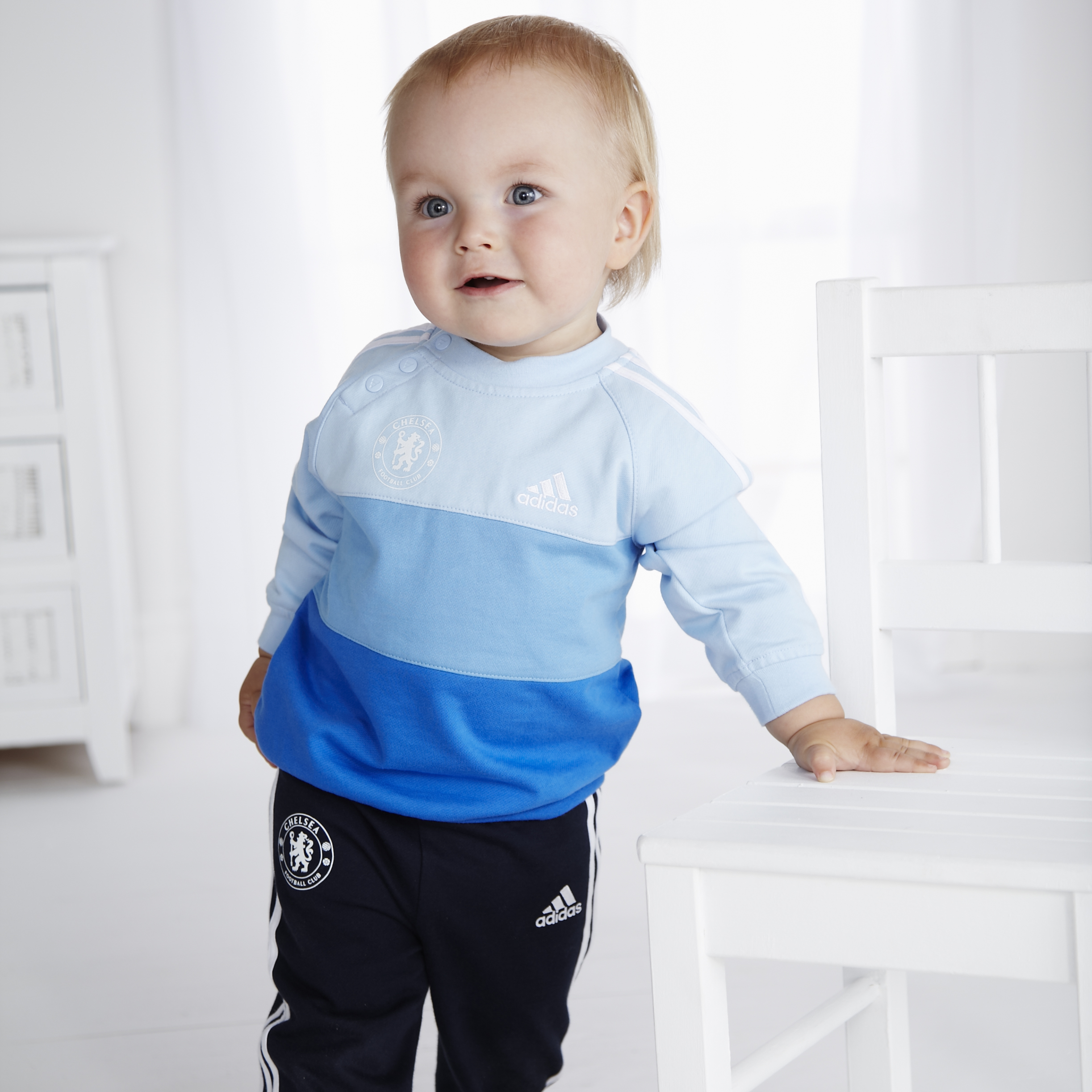 <br>adidas Chelsea 3 Stripe Jogsuit Infants