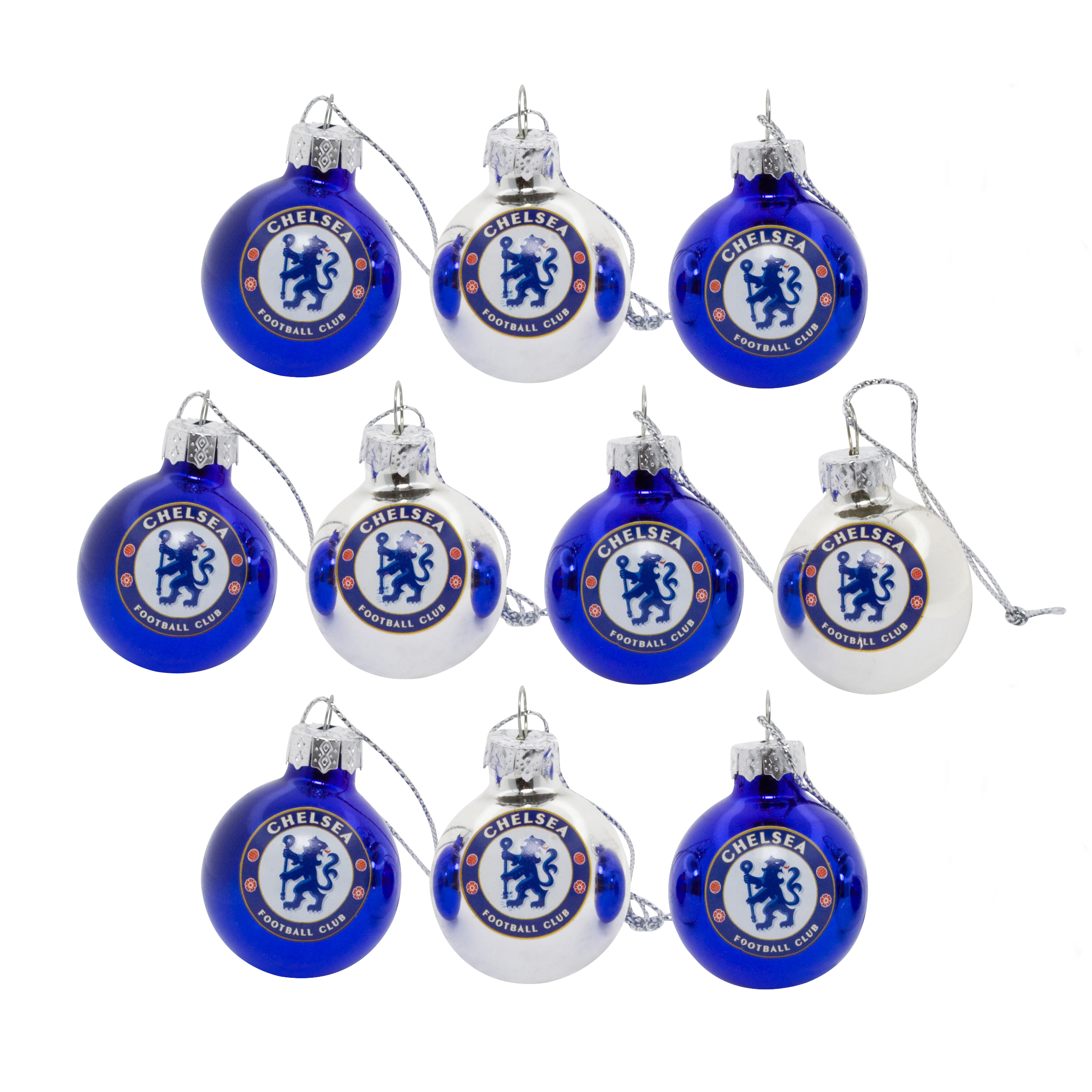 Chelsea Christmas 30mm Crest Baubles - Pack of 10
