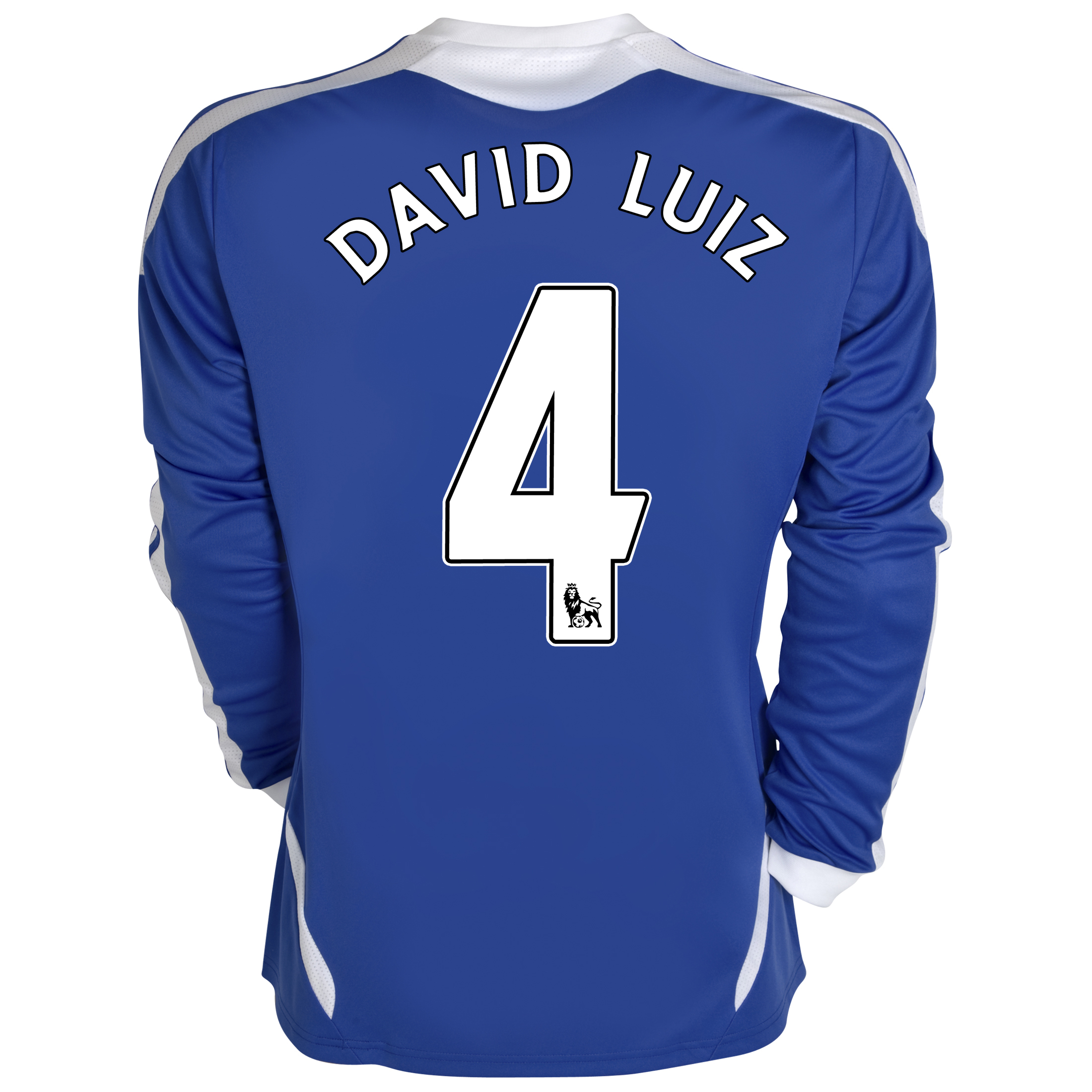 Chelsea Home Shirt 201112 Long Sleeved with David Luiz 4 printing